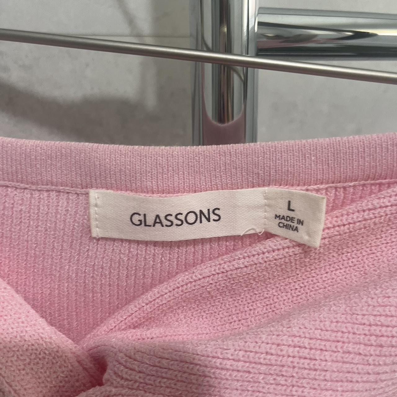 Glassons pink knit knot crop top Size large... - Depop