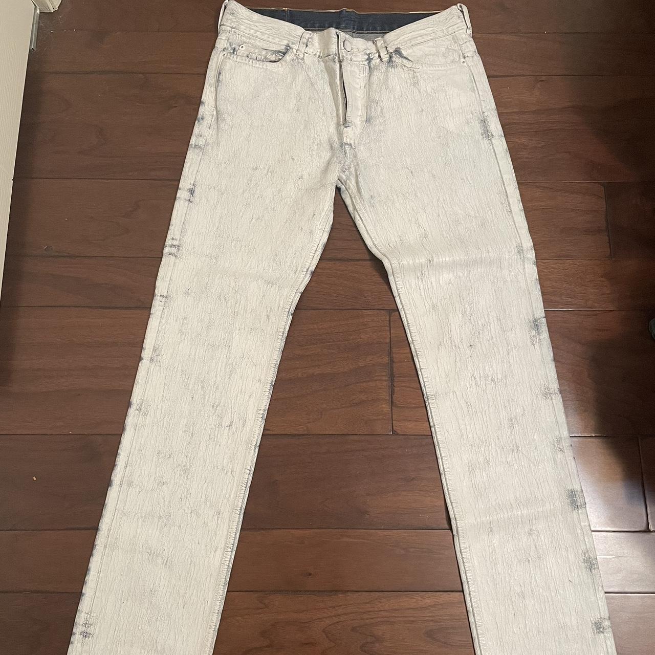 Maison Margiela Men's White and Blue Jeans | Depop