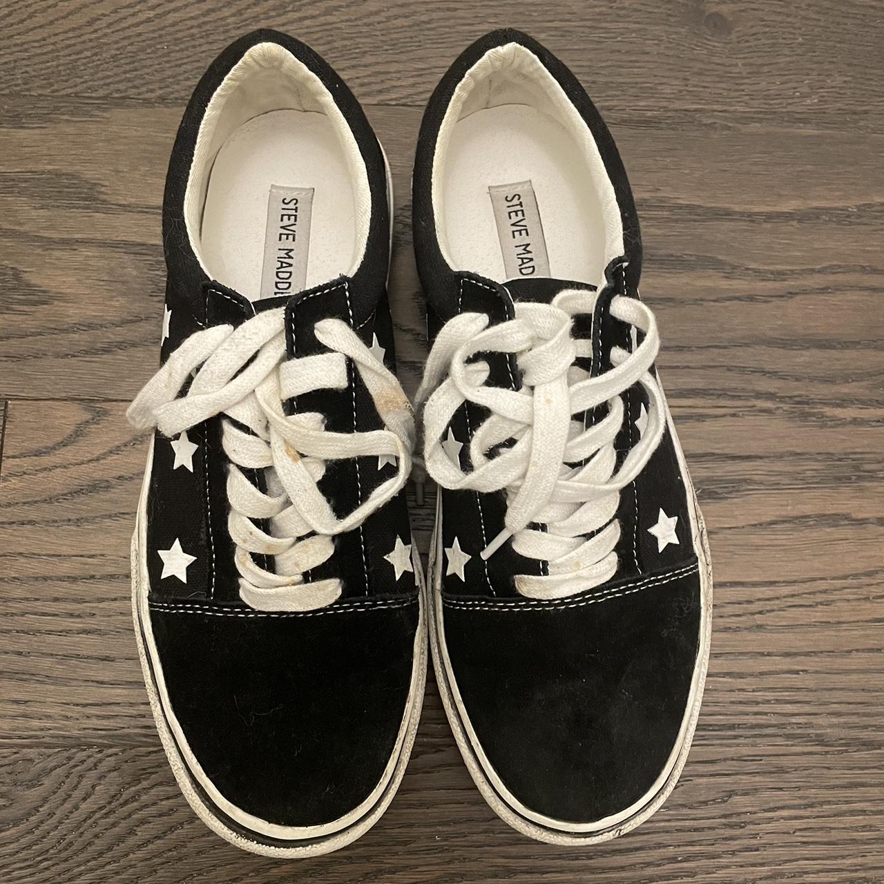 Steve Madden Black Star Platform Sneakers Size