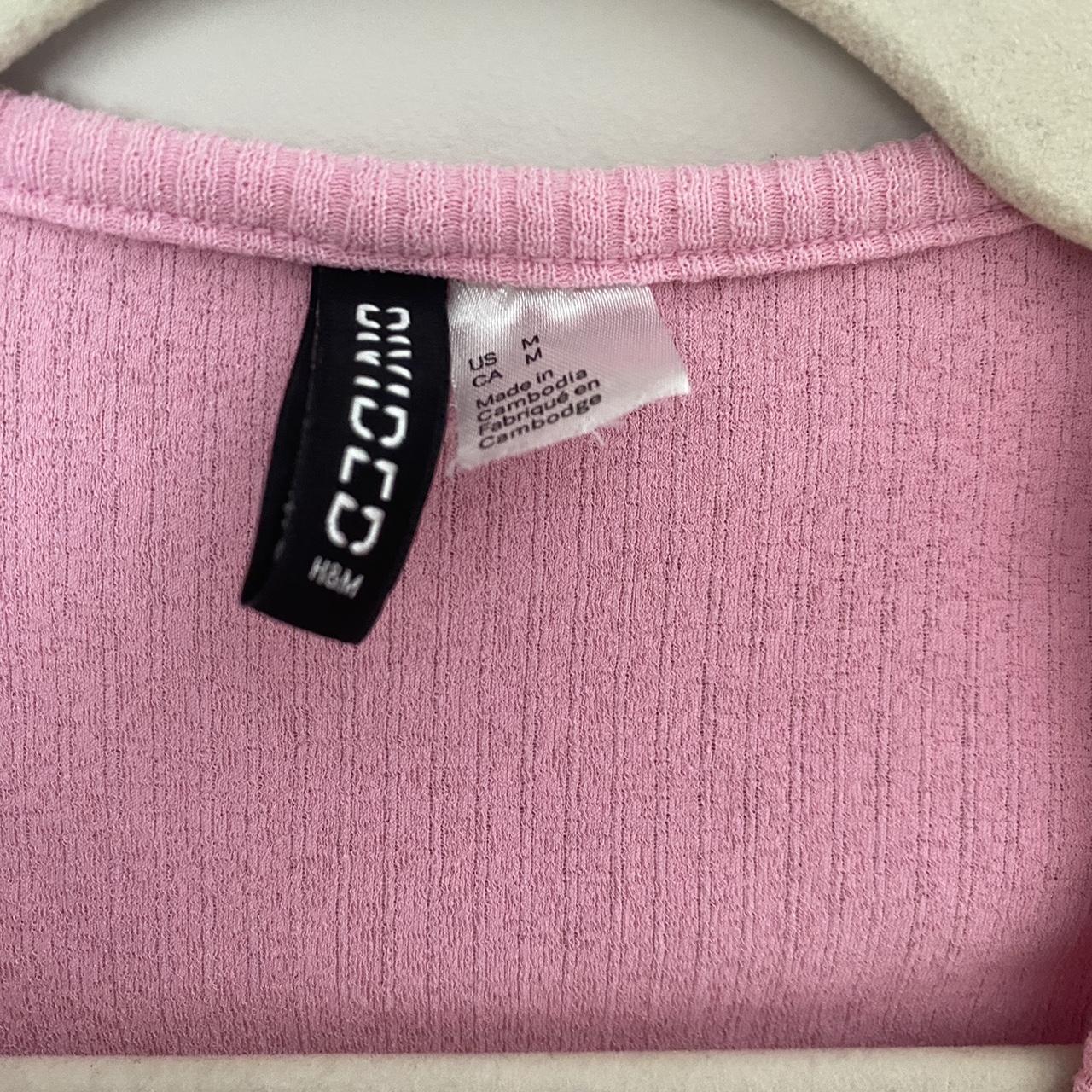 Pink Cropped Cardigan Tie front ribbed Depop