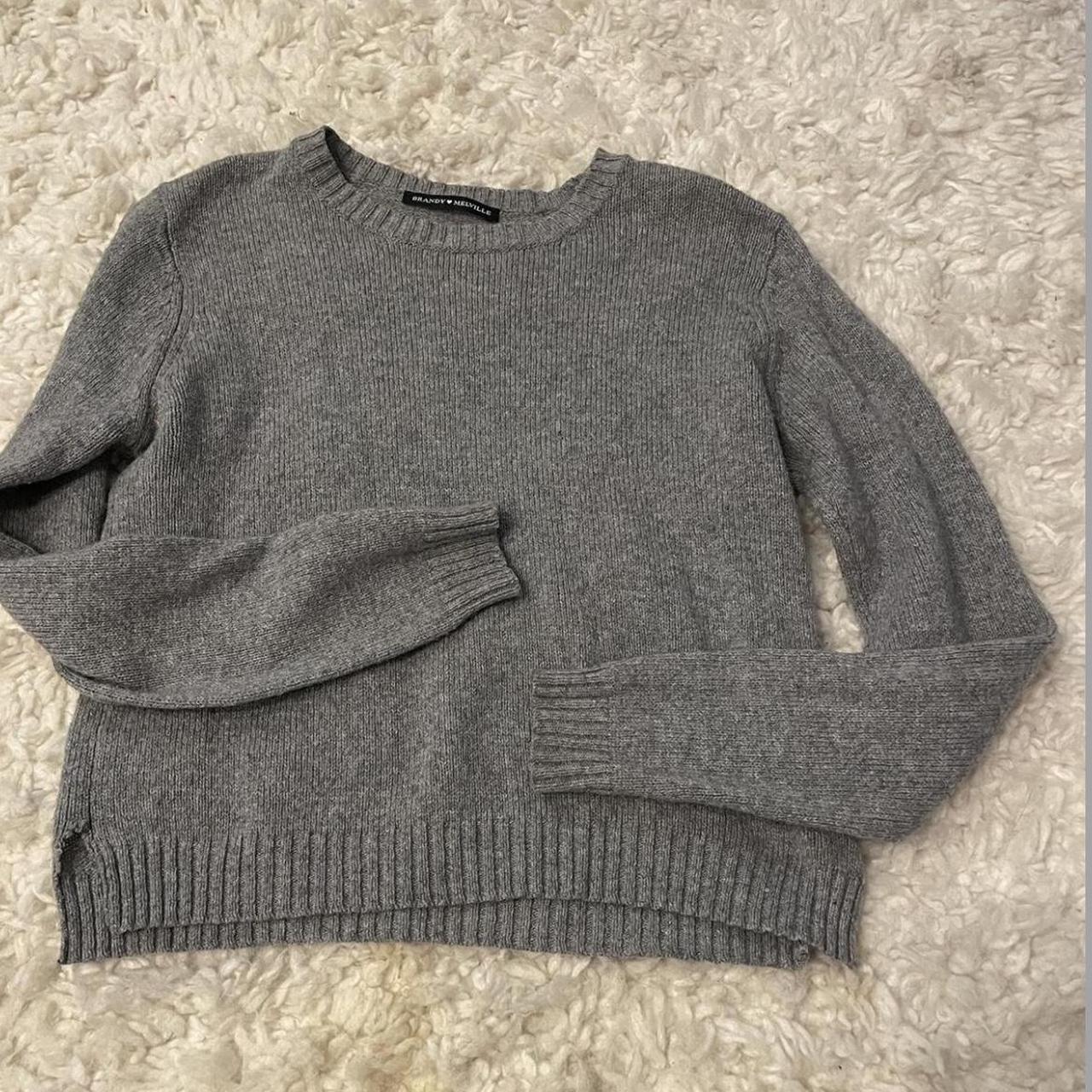 Brandy Melville grey crewneck sweater Perfect... - Depop