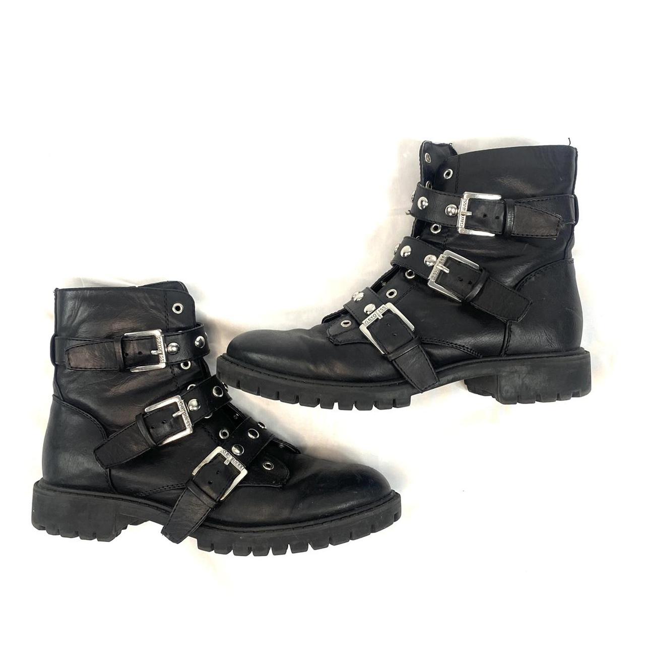 Strappy hot sale combat boots