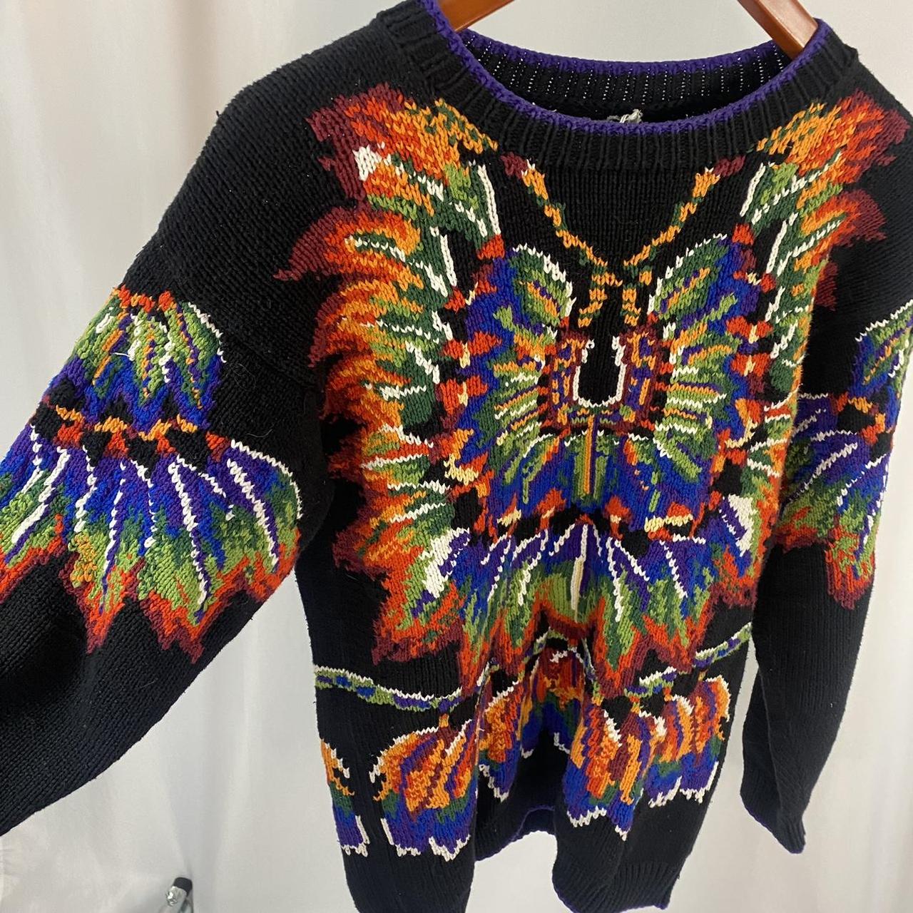 Vintage 80's kansai yamamoto tribal black sweater | Depop