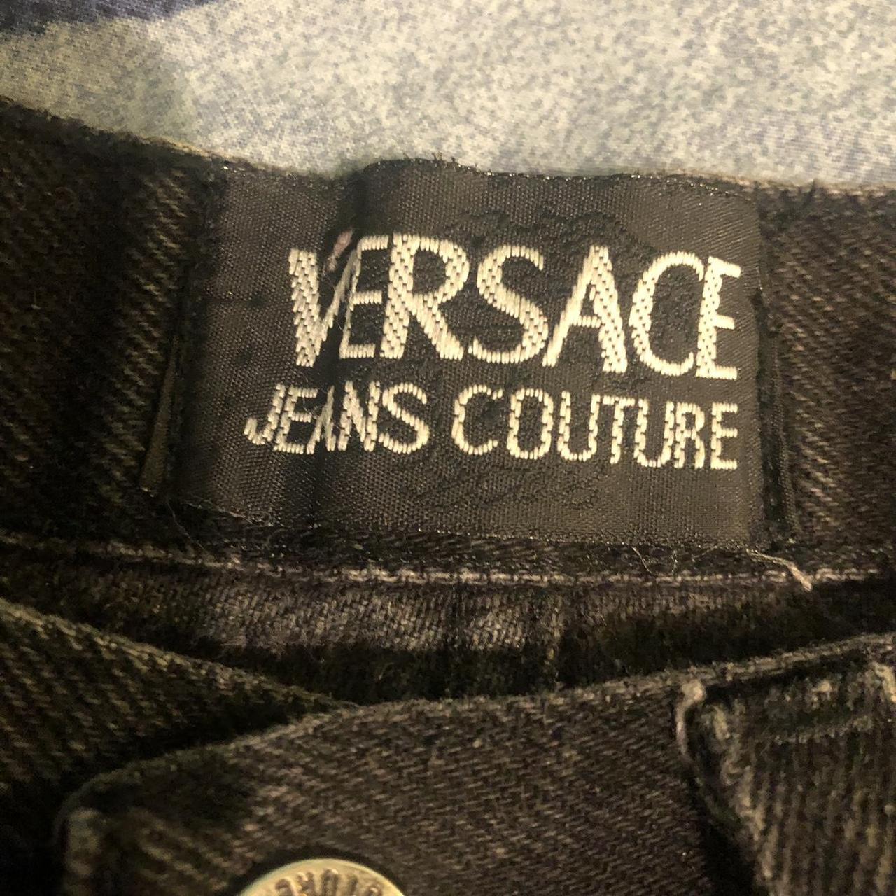 Versace black jeans straight leg mid to high... - Depop