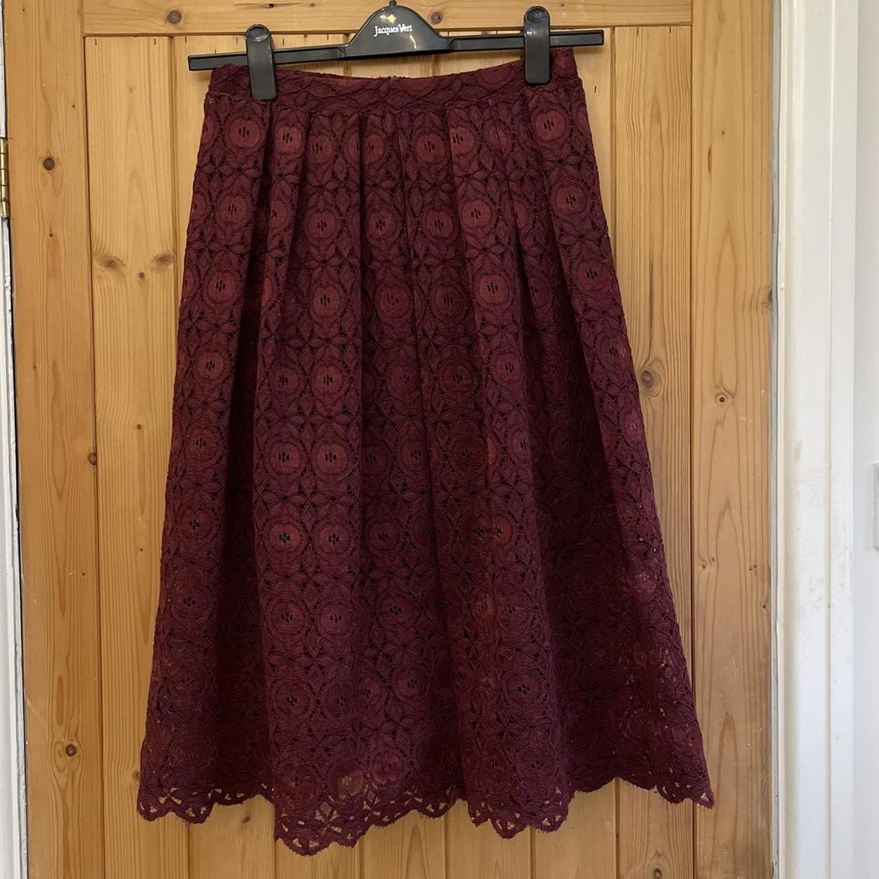 New Look Women's Burgundy And Red Skirt | Depop