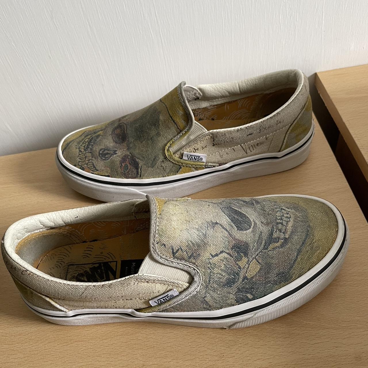 Vans van gogh on sale skull slip on