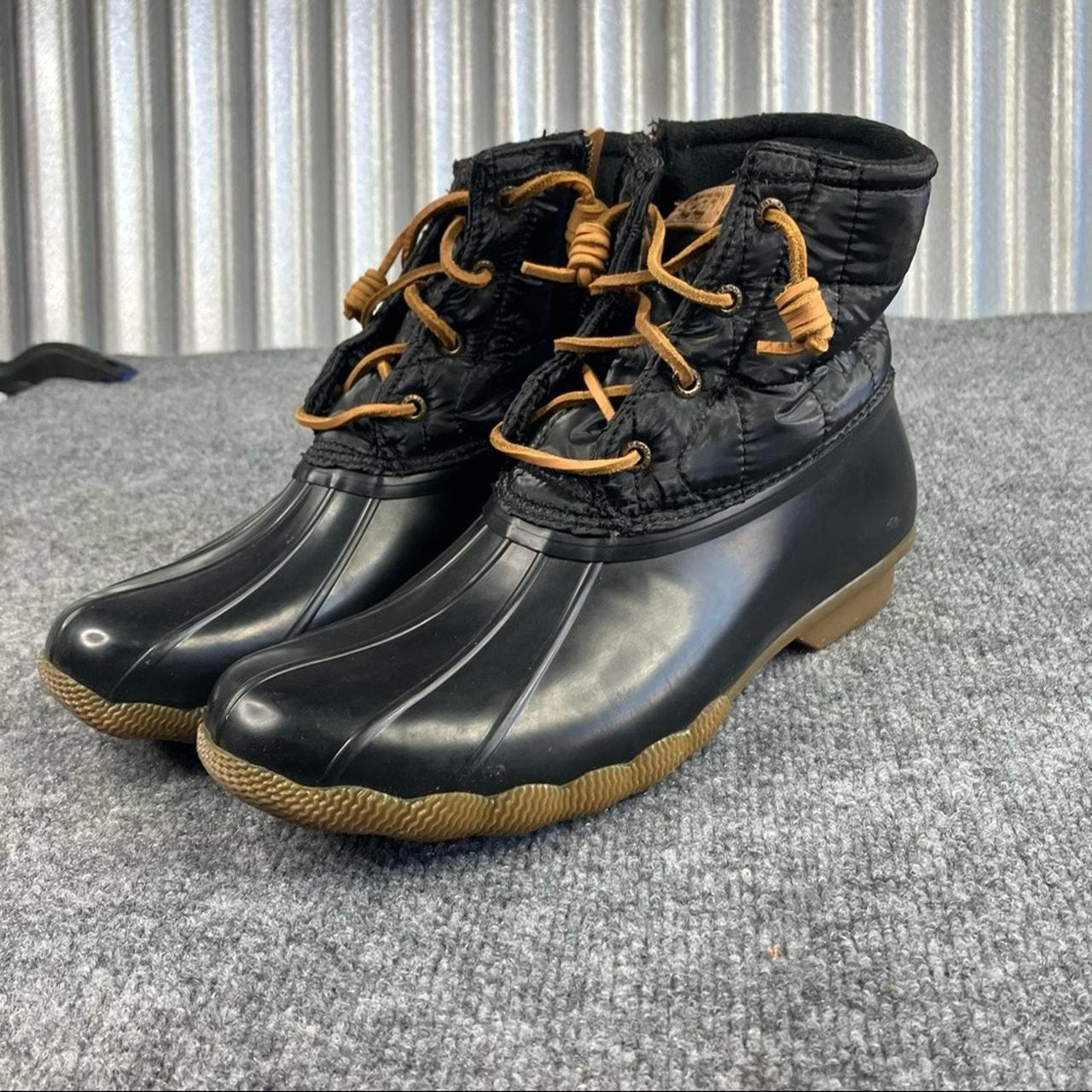 Sperry Top Sider Saltwater Duck Boots Black Womens. Depop