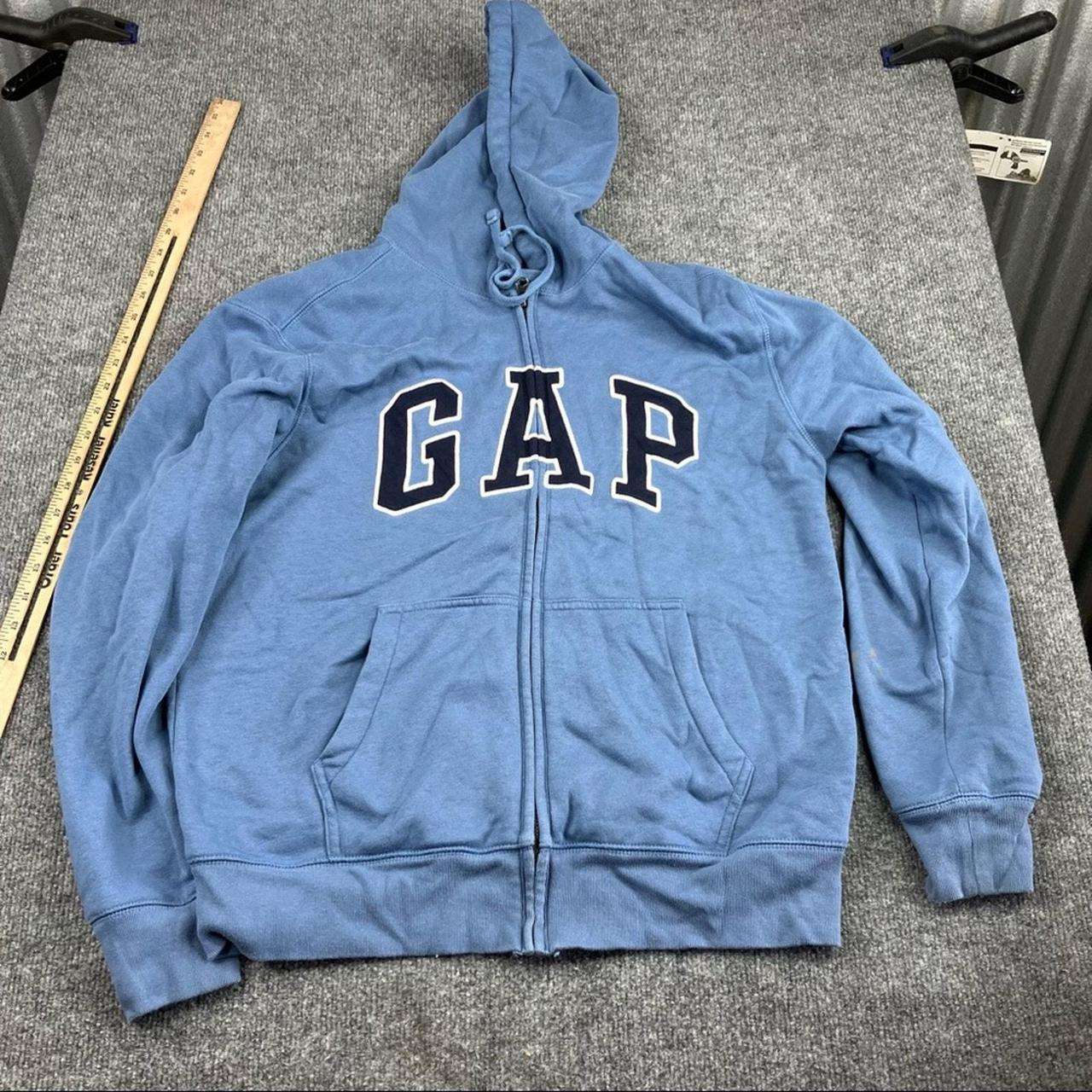 Gap Men s light blue Hoodie Sweater spell out. Depop