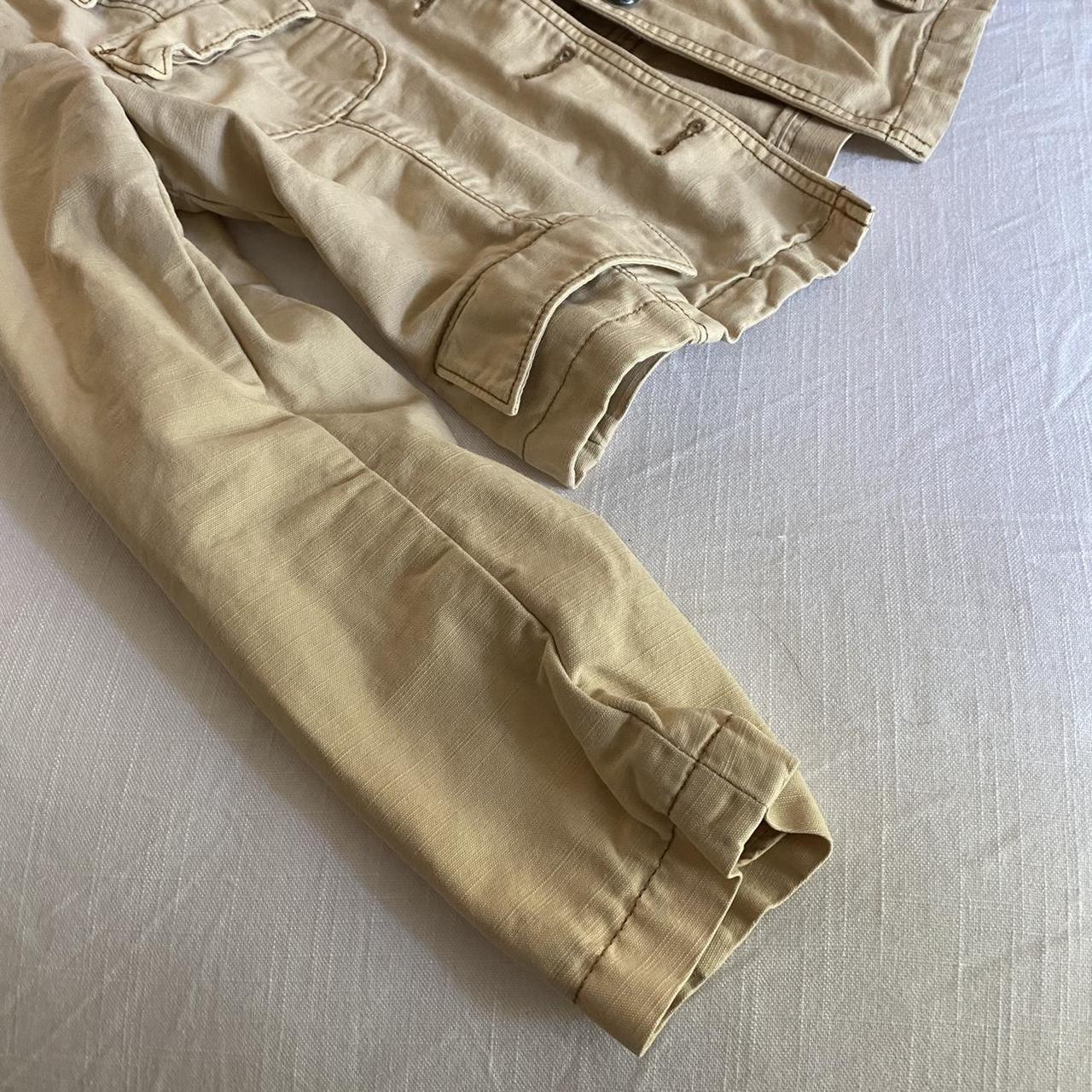 Vintage polo jeans beige cargo bomber jacket Size - Depop
