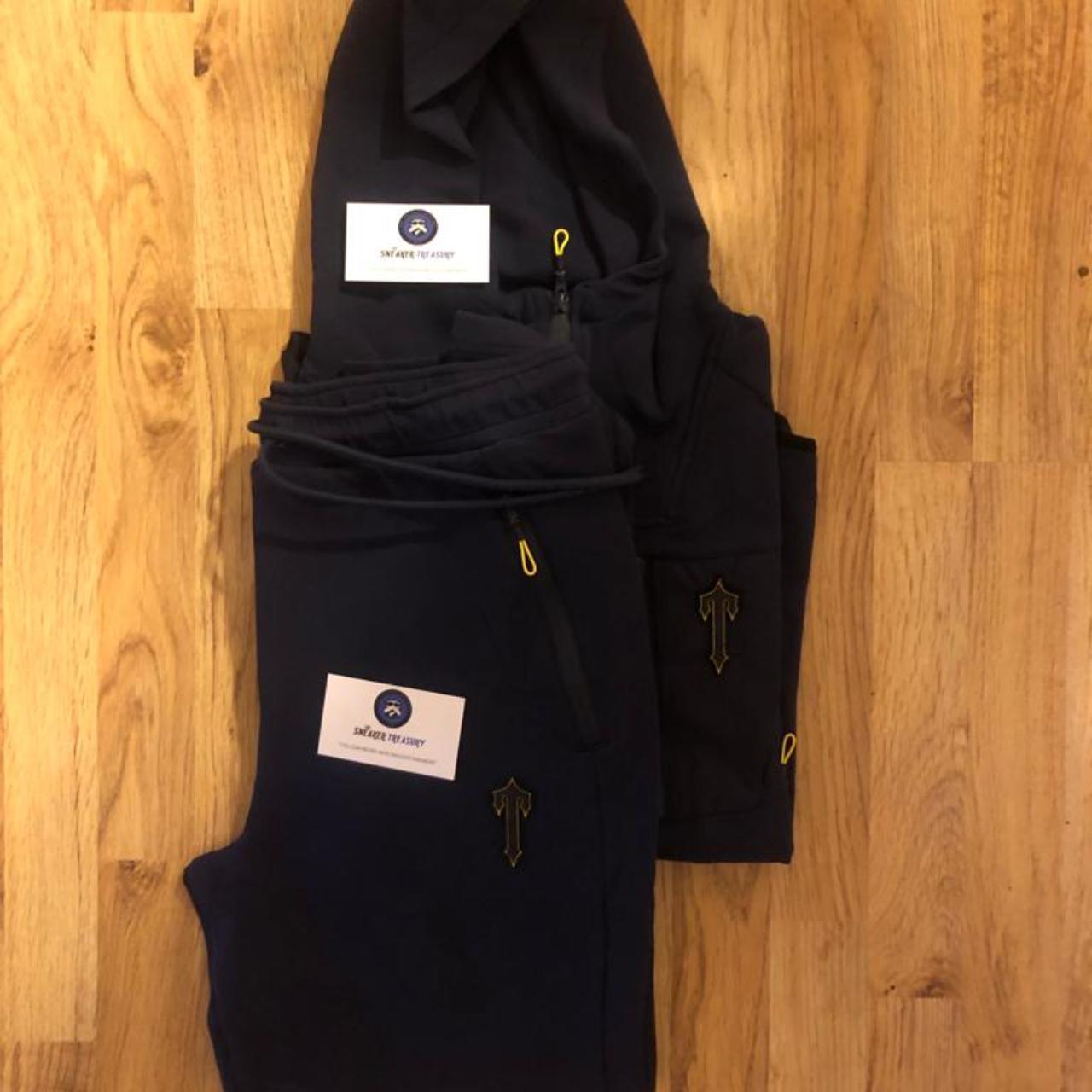 Trapstar Men's Navy and Yellow Jumpsuit Depop