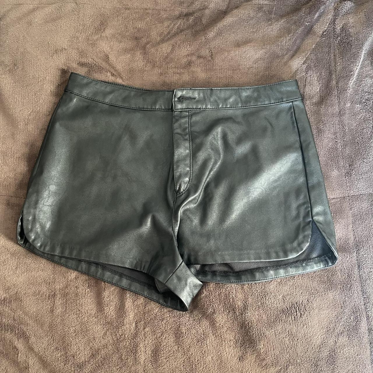 h&m leather shorts