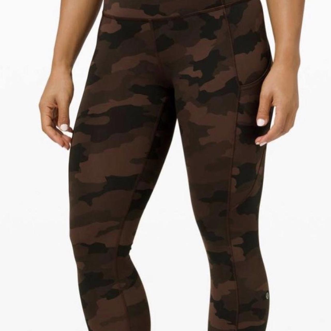 brown camo lululemon leggings size 2, #leggings