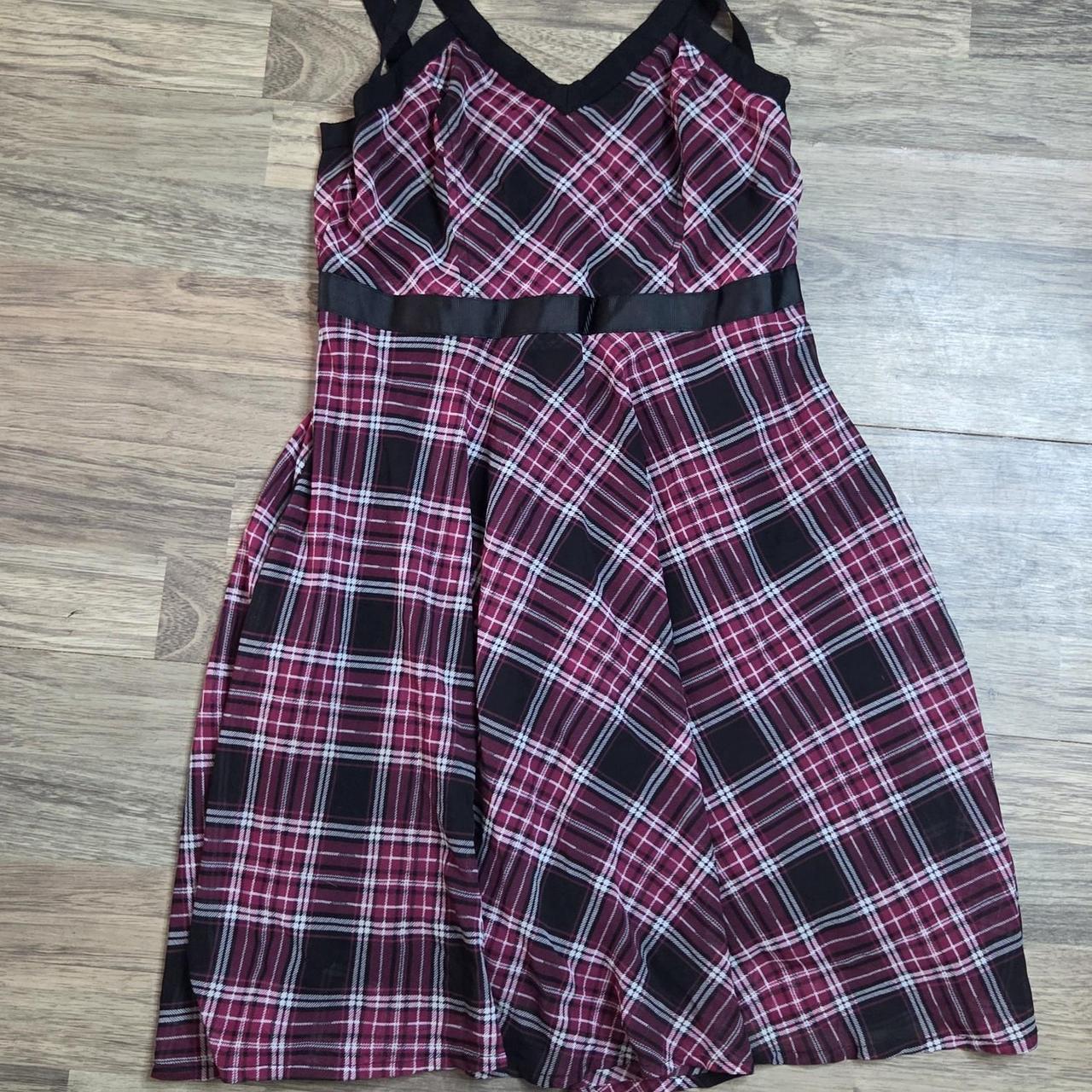Hot Topic Women's Dress Black/Red S – Plaid dress from Hot