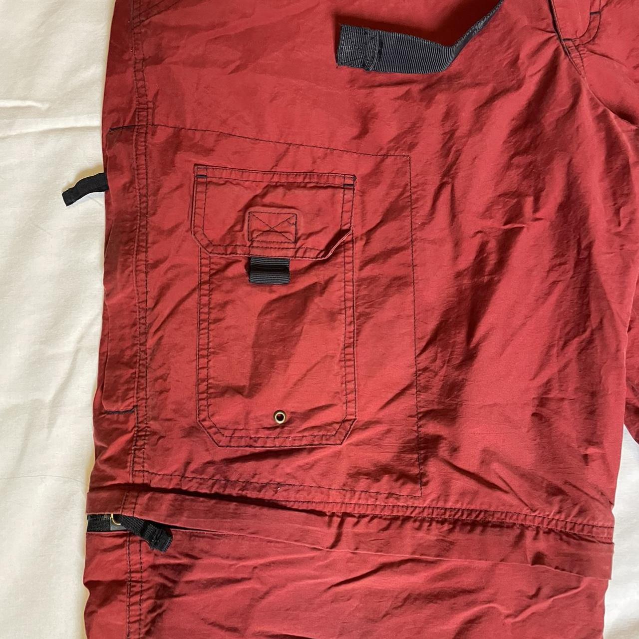red cargo pants (baggy fit with adjustable... Depop