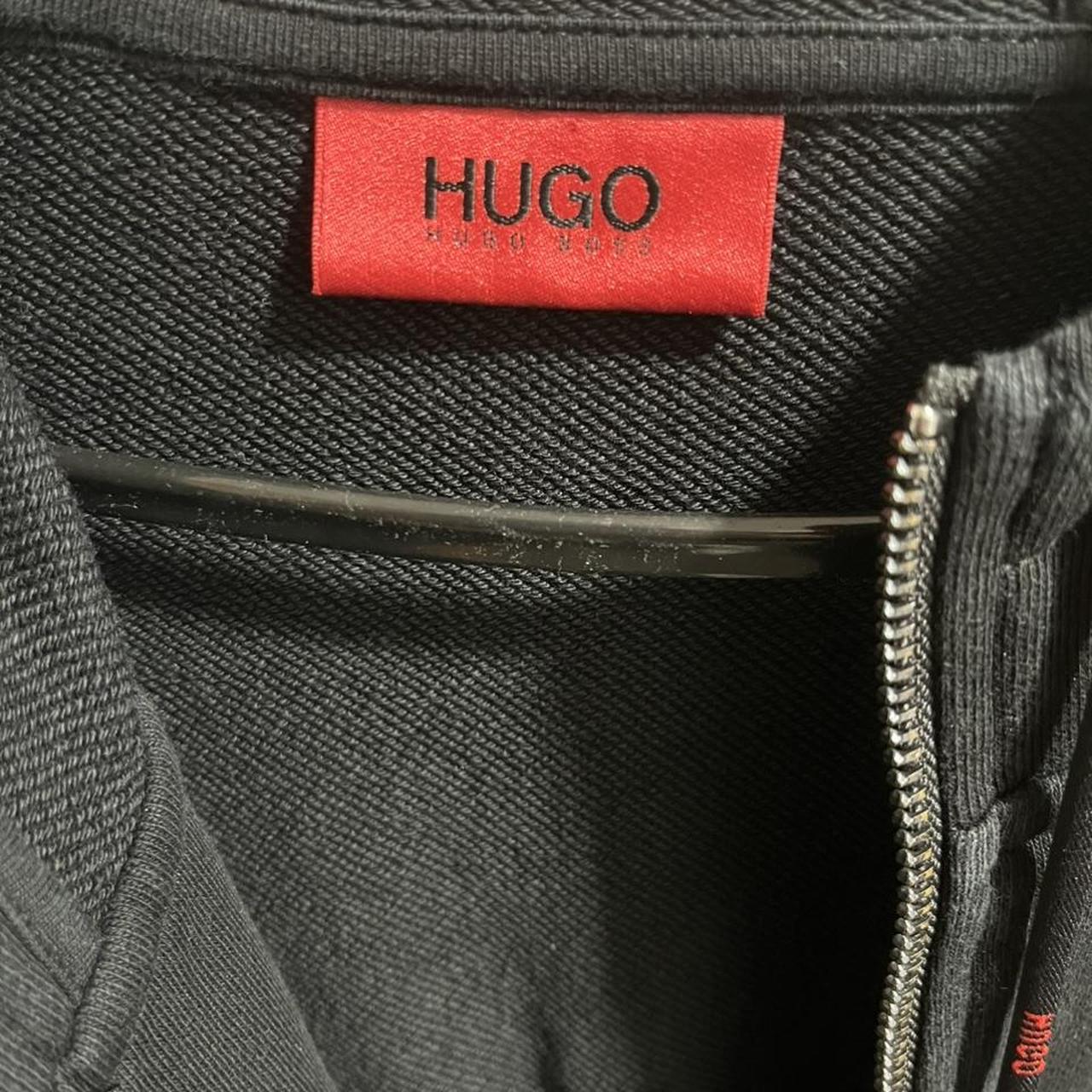 Hugo Boss Men's Black and Red Hoodie | Depop