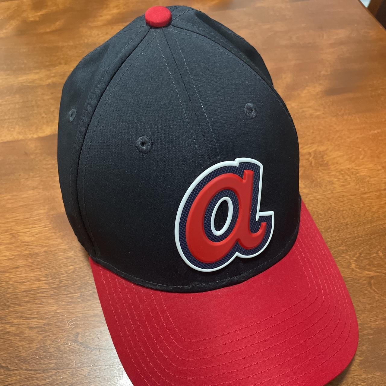 New Era Atlanta Braves Suede Leather Fitted Hat - Depop