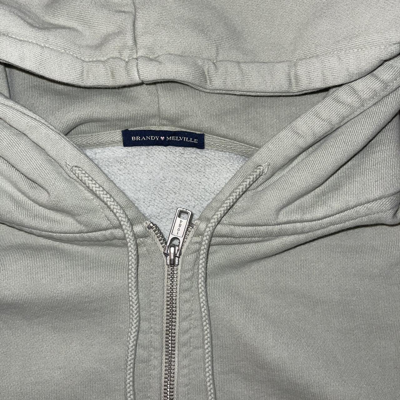 Brandy Melville christy hoodie!! Light green zip up... Depop