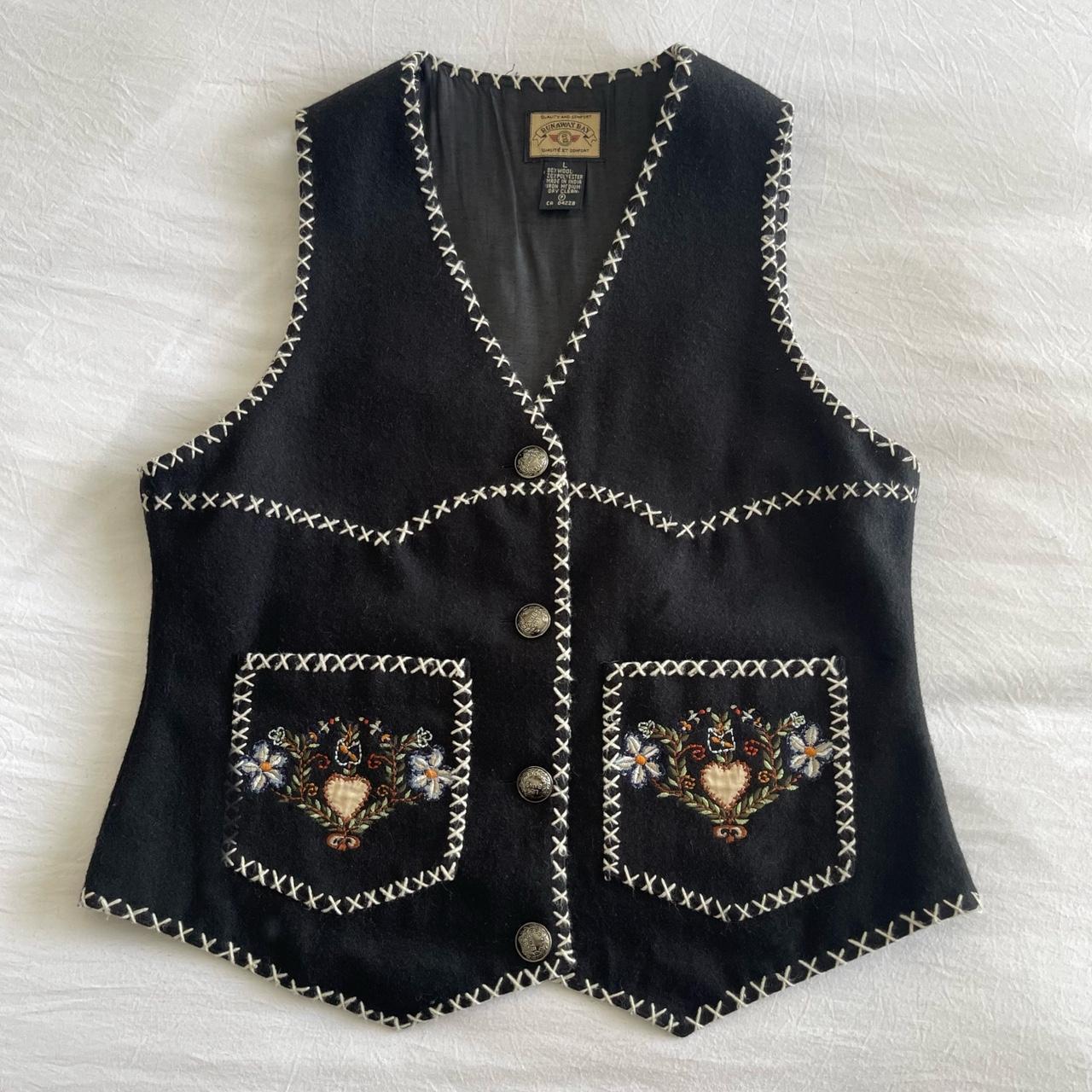 Vintage embroidered wool vest - Runaway bay... - Depop