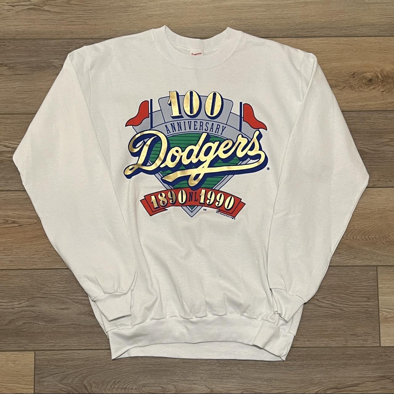 Small tan vintage dodgers tee shirt - Depop