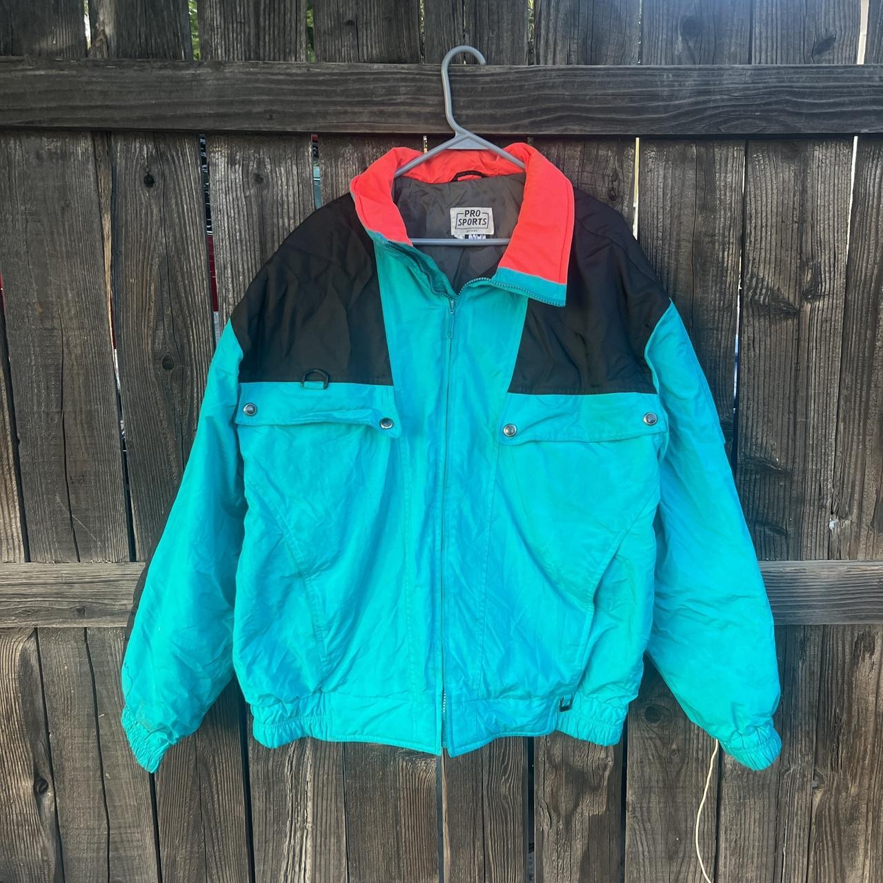 ジャケット・アウター vintage 90s   JACKET u Vintage 90s Aqua Berry Pro Sports Heavy Weight | Depop