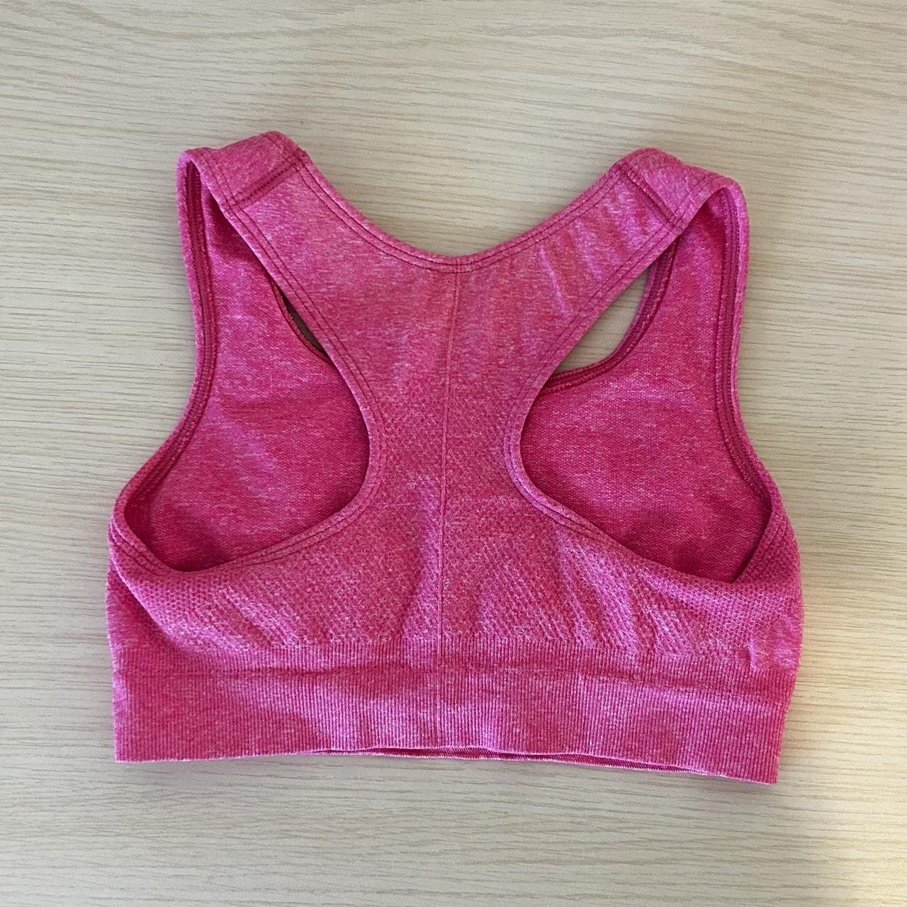 medium hot pink champion sports bra no padding or... Depop