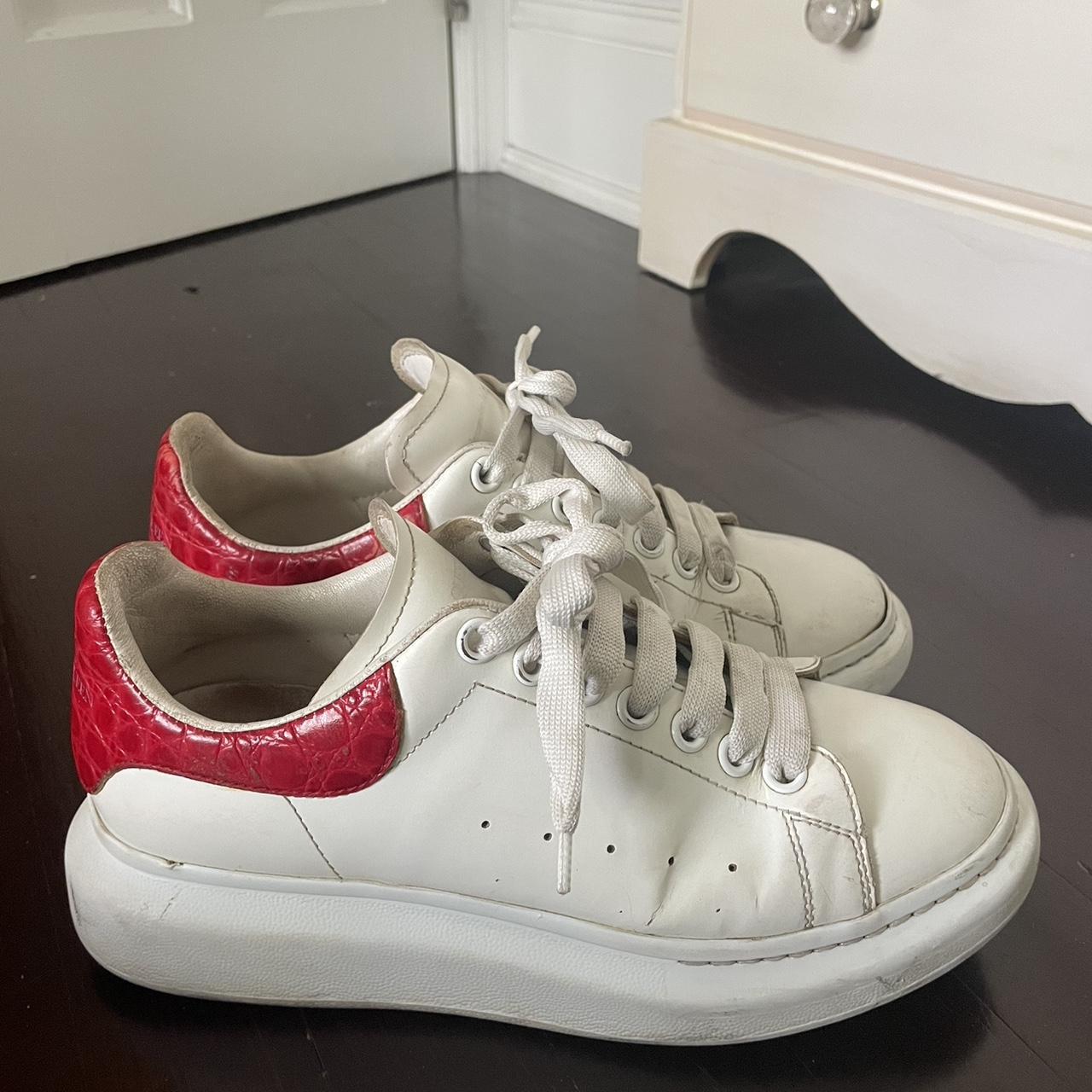 Alexander McQueen white sneakers with red croc