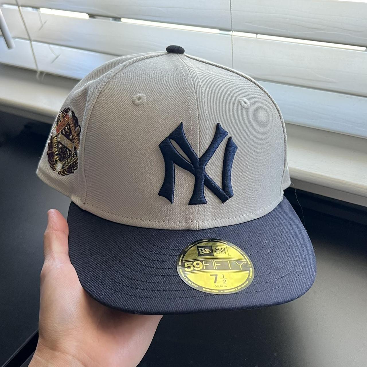 New York Yankees fitted Size 7 1/2 Worn once... - Depop