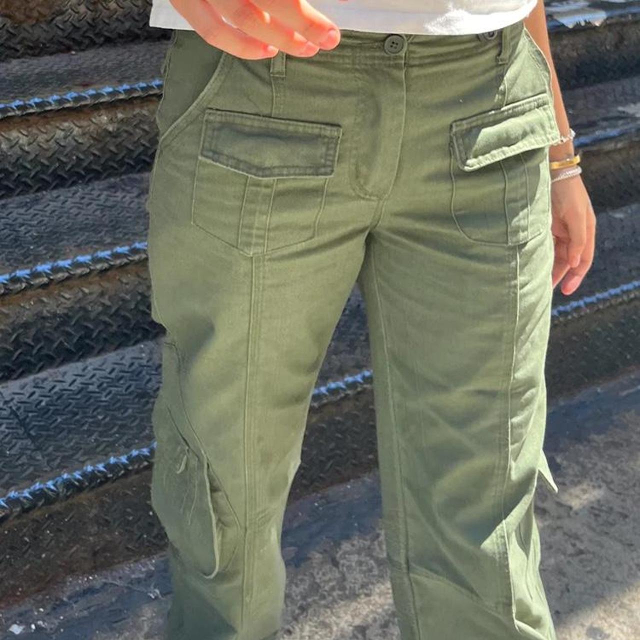 Brandy Melville Kim pants in military green!!... Depop