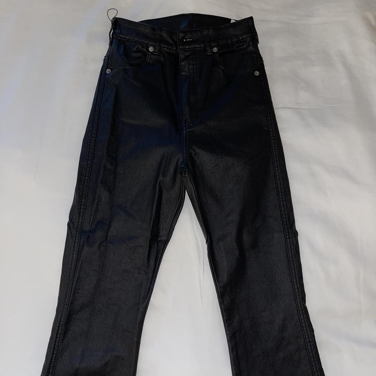 DrDenim moxy flare black metal leather jeans, bought... - Depop