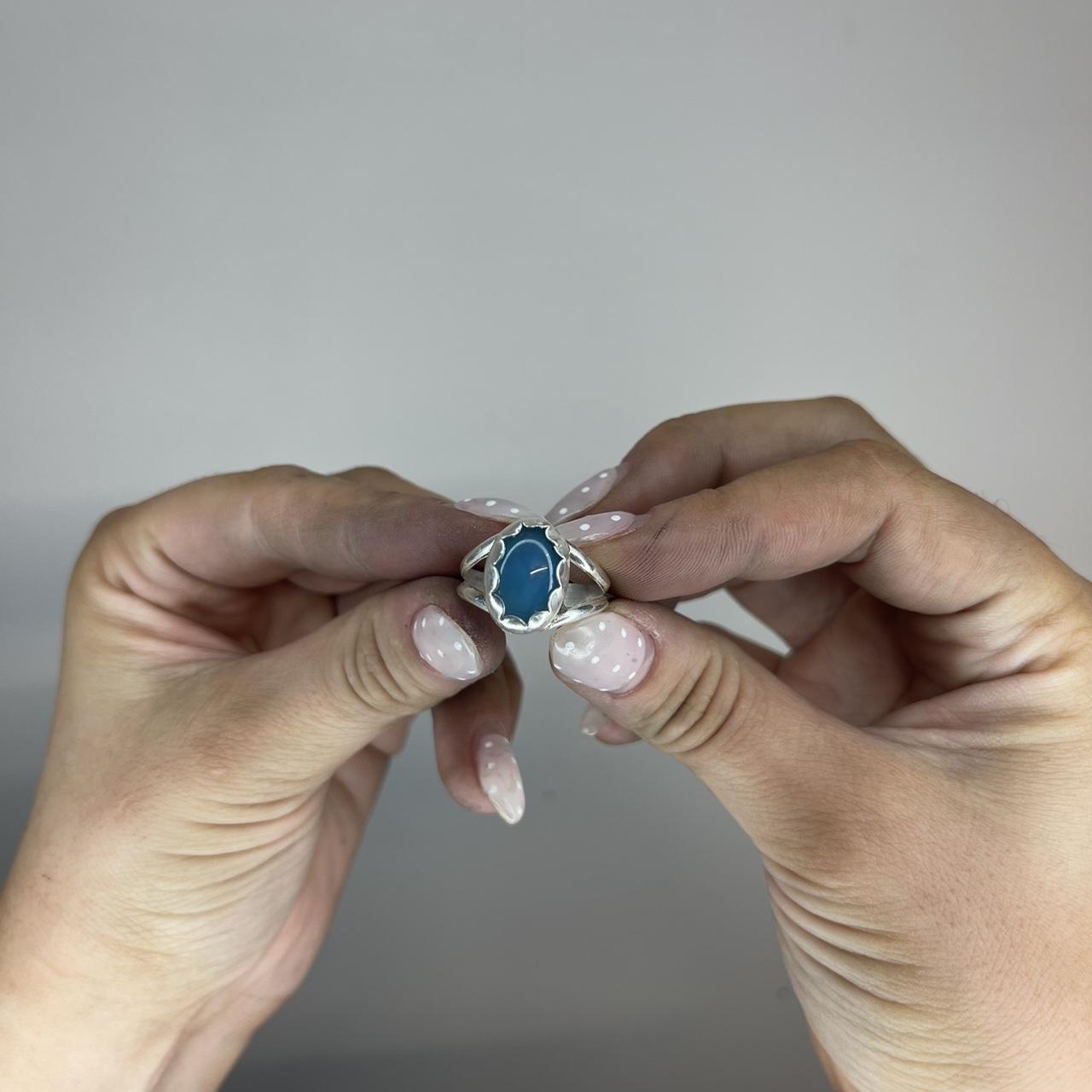 Women's Ring - Blue/Multi – Handmade split ring S… - image 1