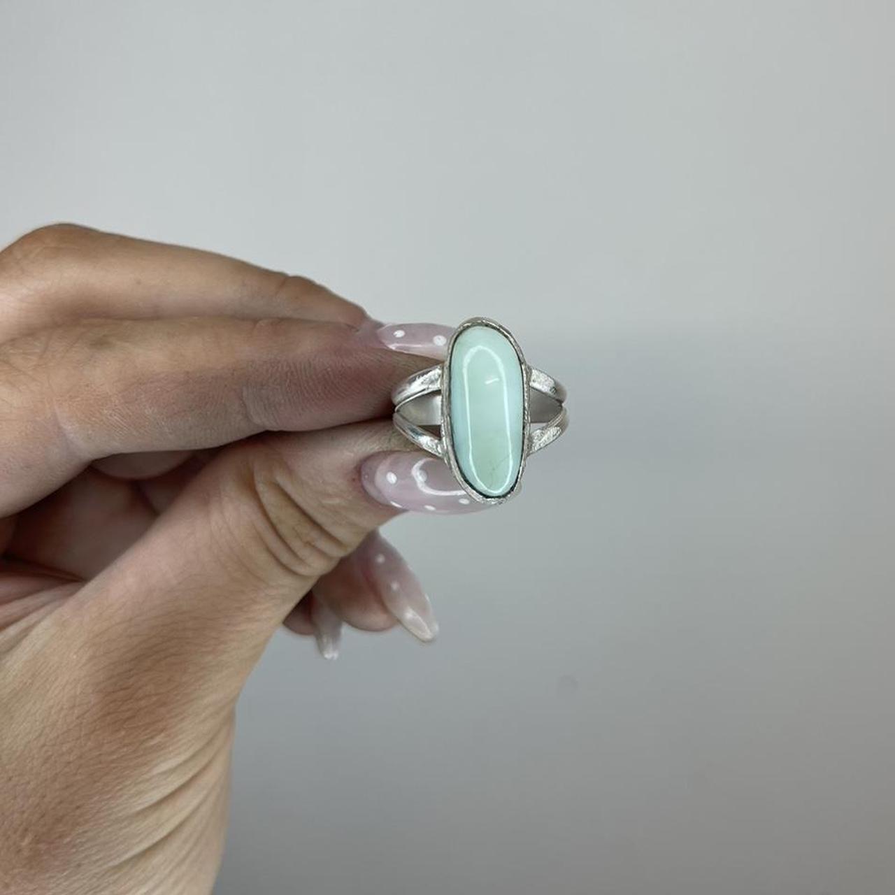 Women's Ring - Silver/Blue – Split ring Sterling … - image 2