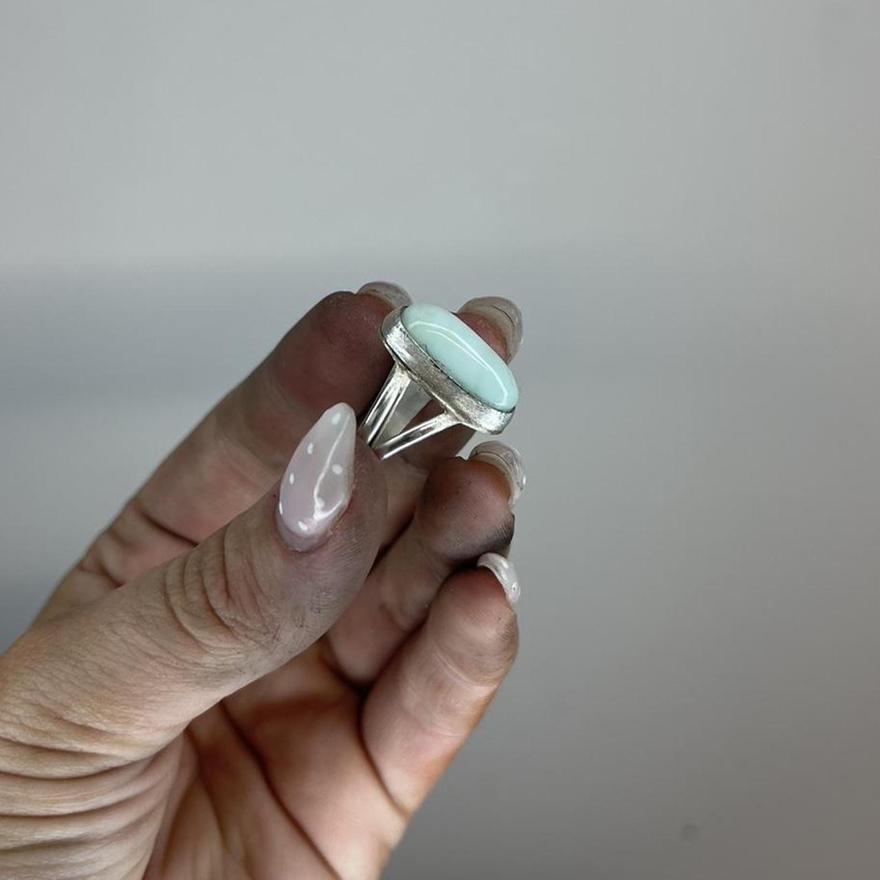 Women's Ring - Silver/Blue – Split ring Sterling … - image 3