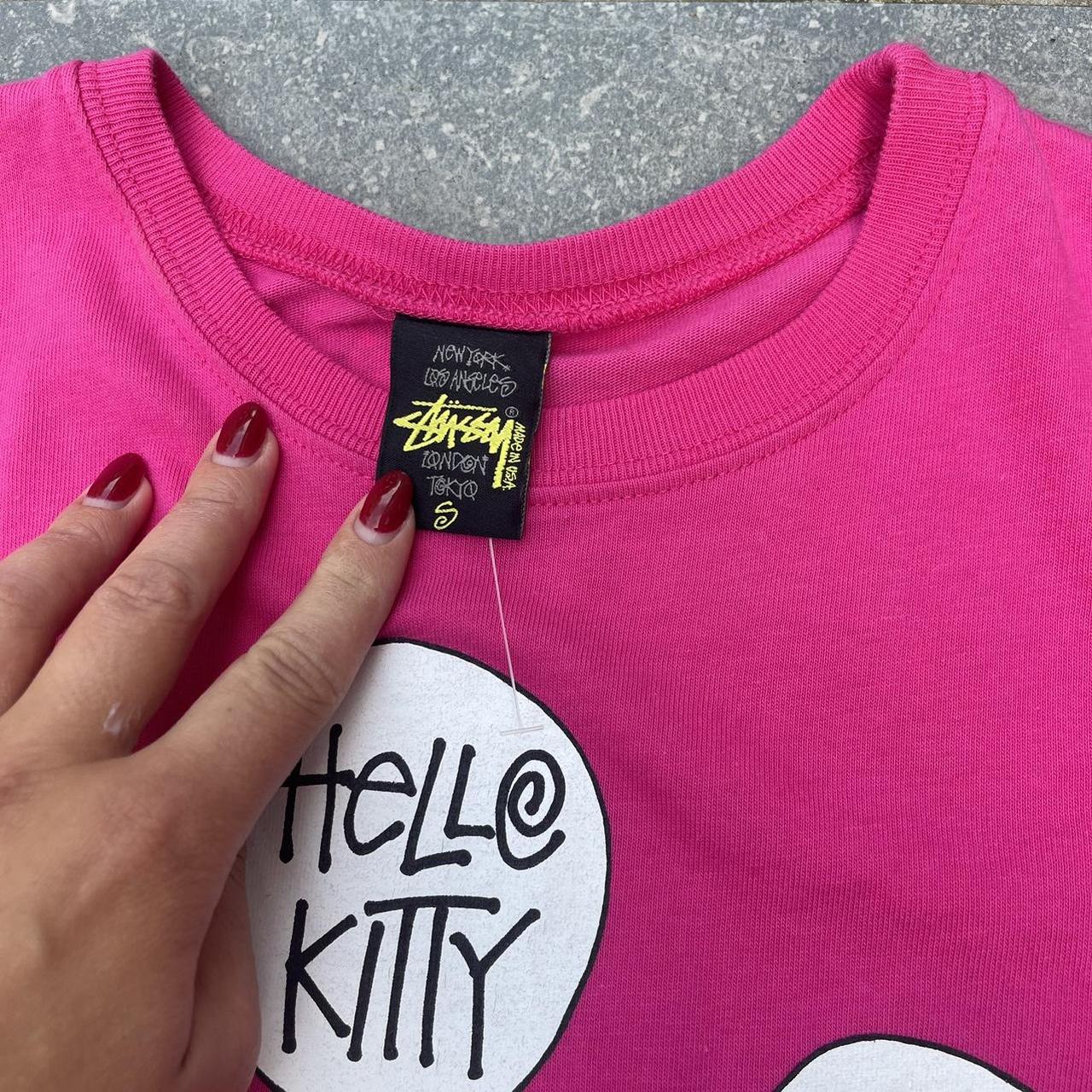 Stüssy x Hello Kitty sanrio tee hot pink t-shirt | Depop