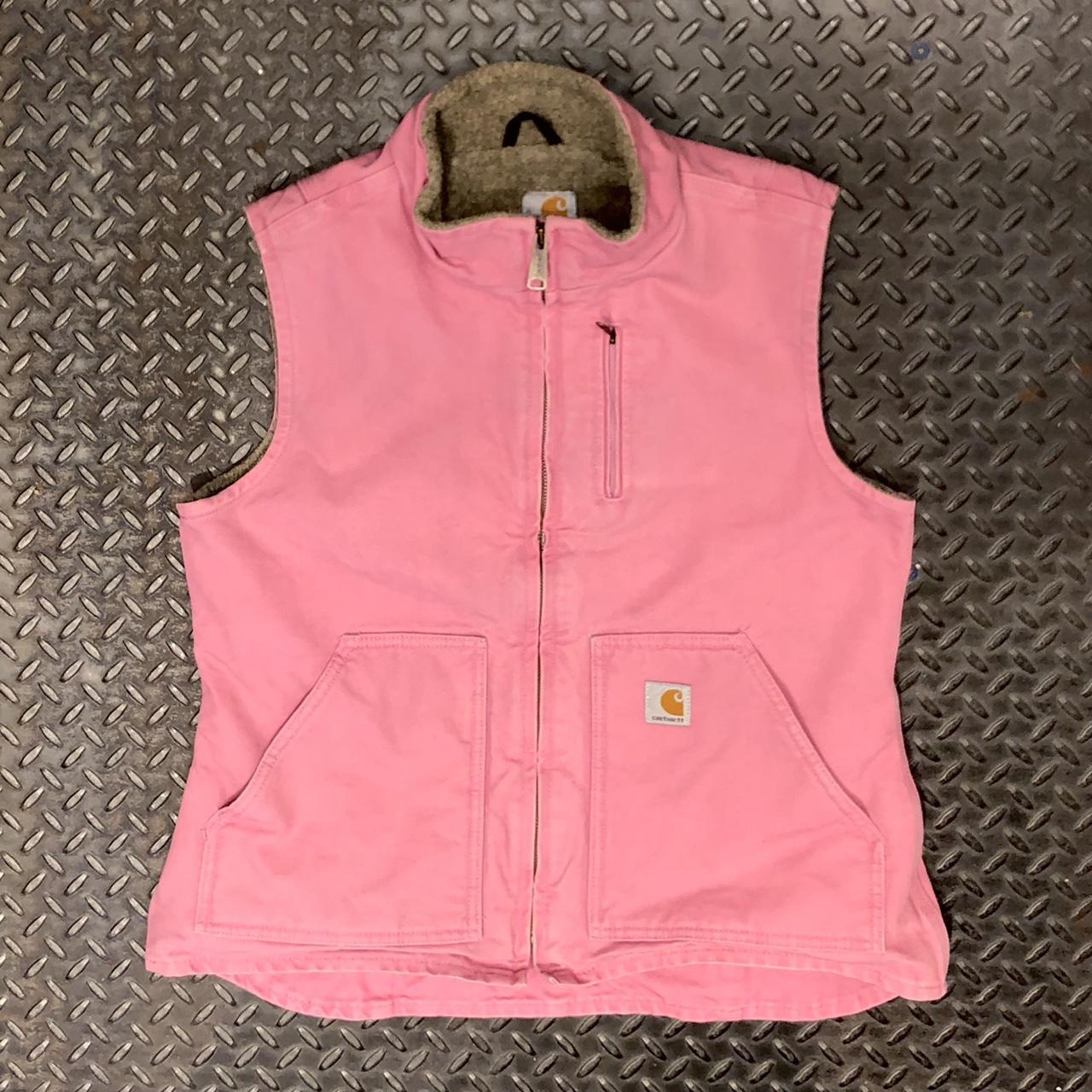 Vintage Pink Carhartt Sherpa Lined Vest No Depop 3257