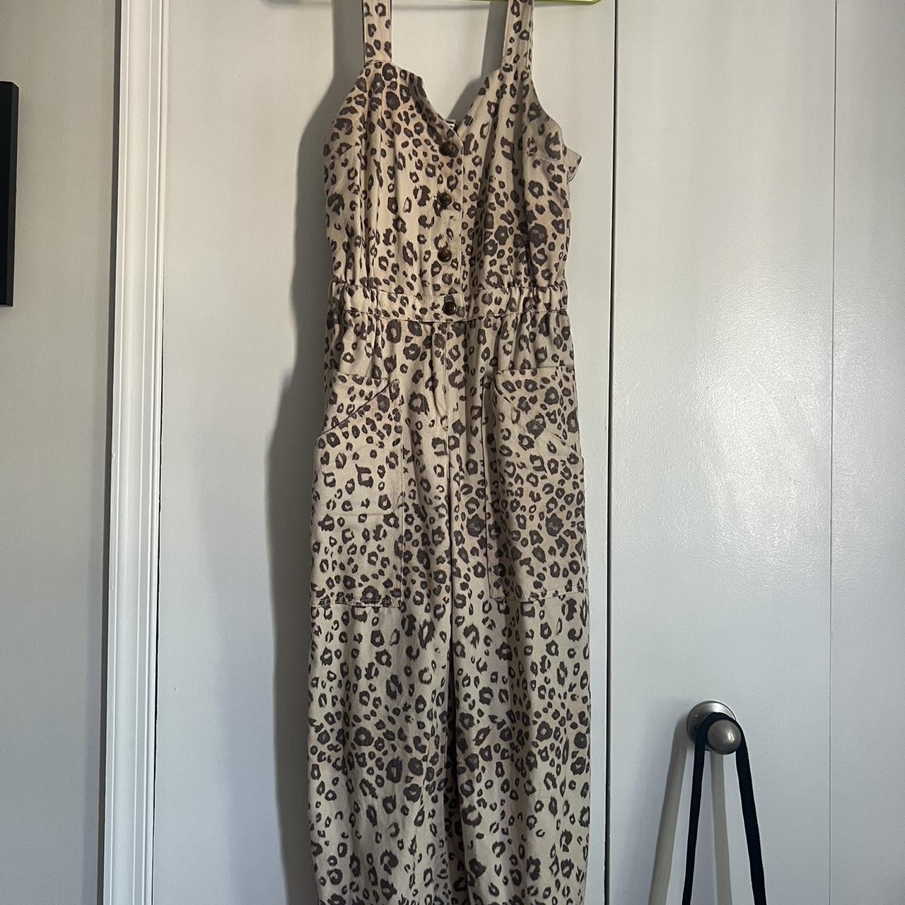 Fun Leopard print jumpsuit with adjustable straps. A... - Depop