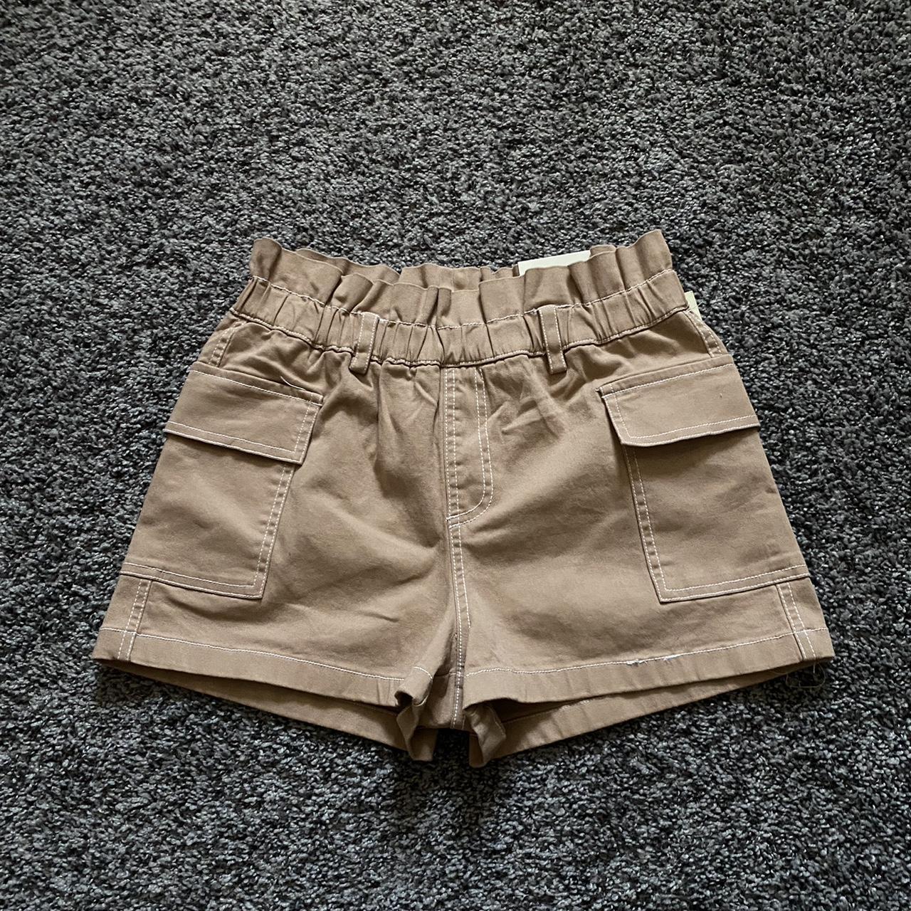 Brown paper bag waist cargo shorts New with tags... - Depop