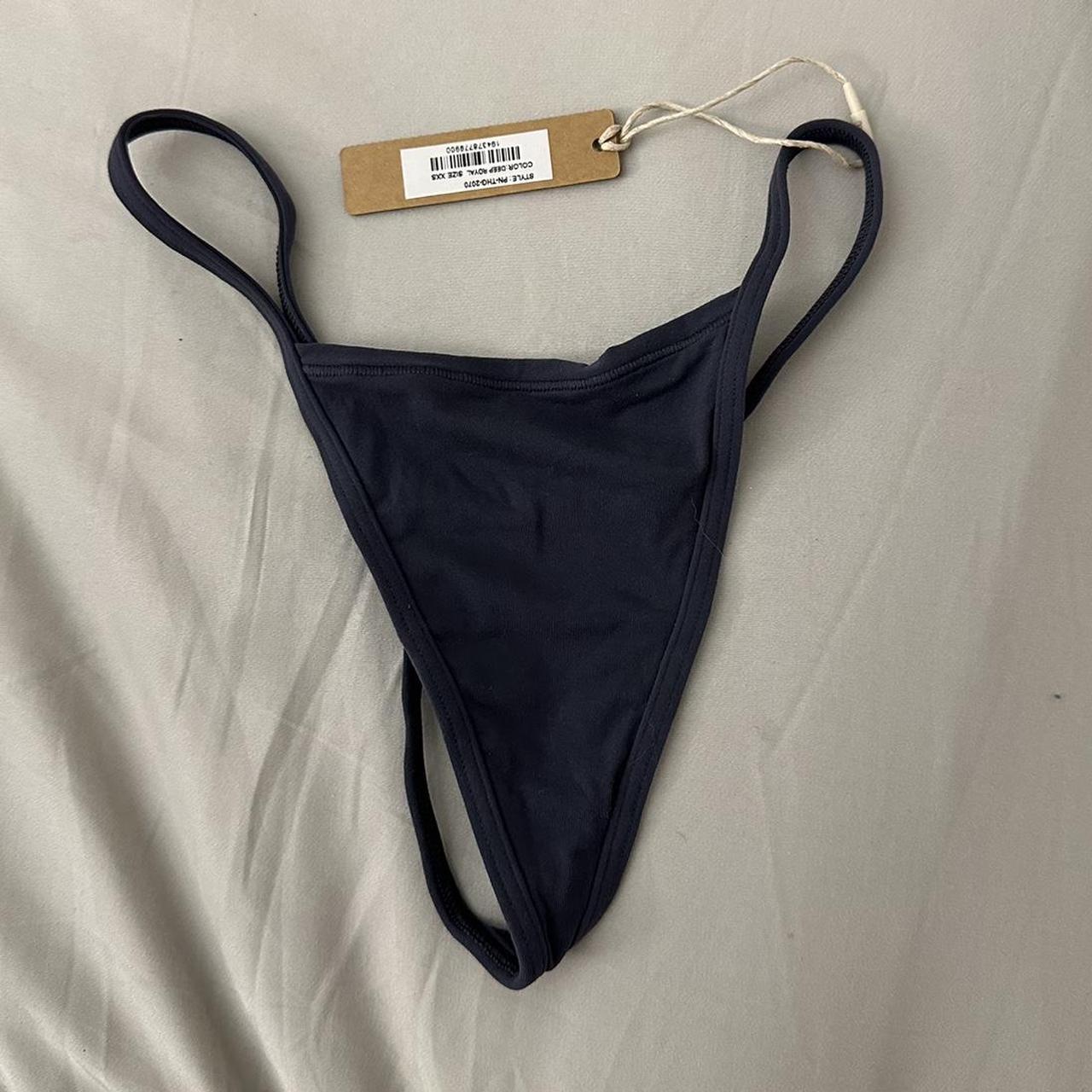 Skims Navy Blue G String - Depop