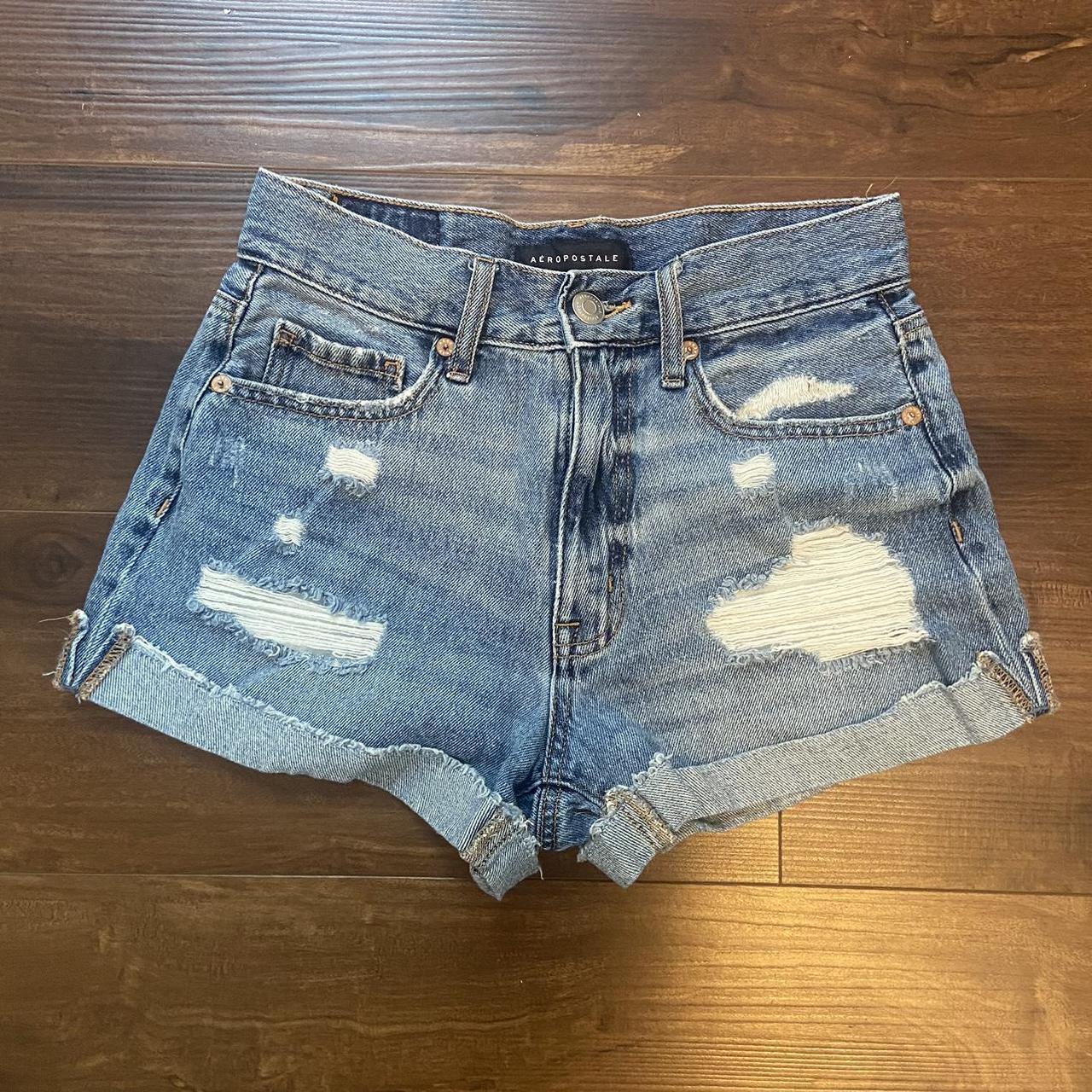 Aéropostale Denim Mom Shorts Size 0 Condition Depop