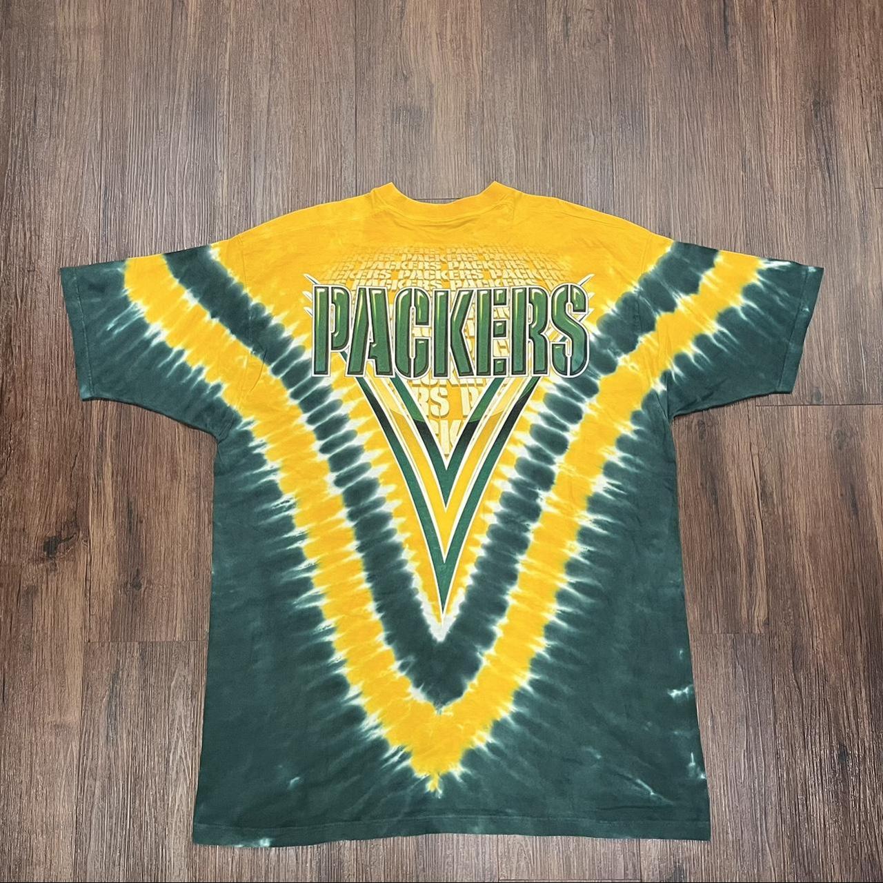 Vintage Green Bay Packers Tie Dye Graphic T - Depop