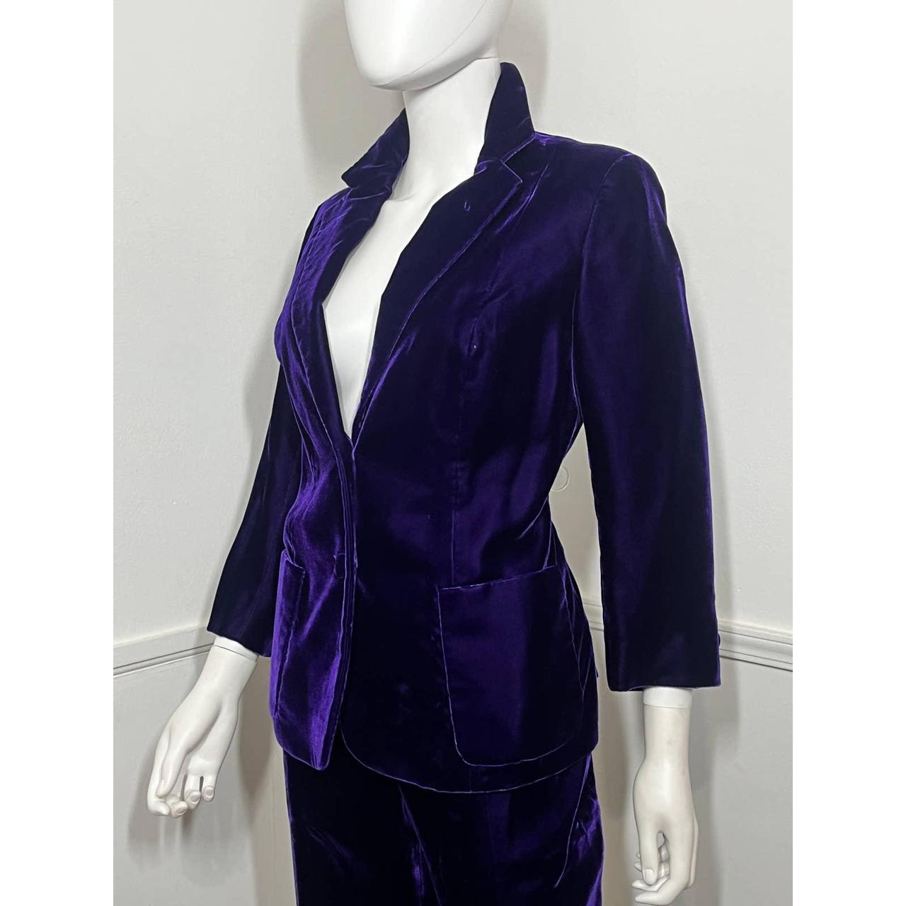 1990s vintage rich purple velvet cropped suit. Super... - Depop