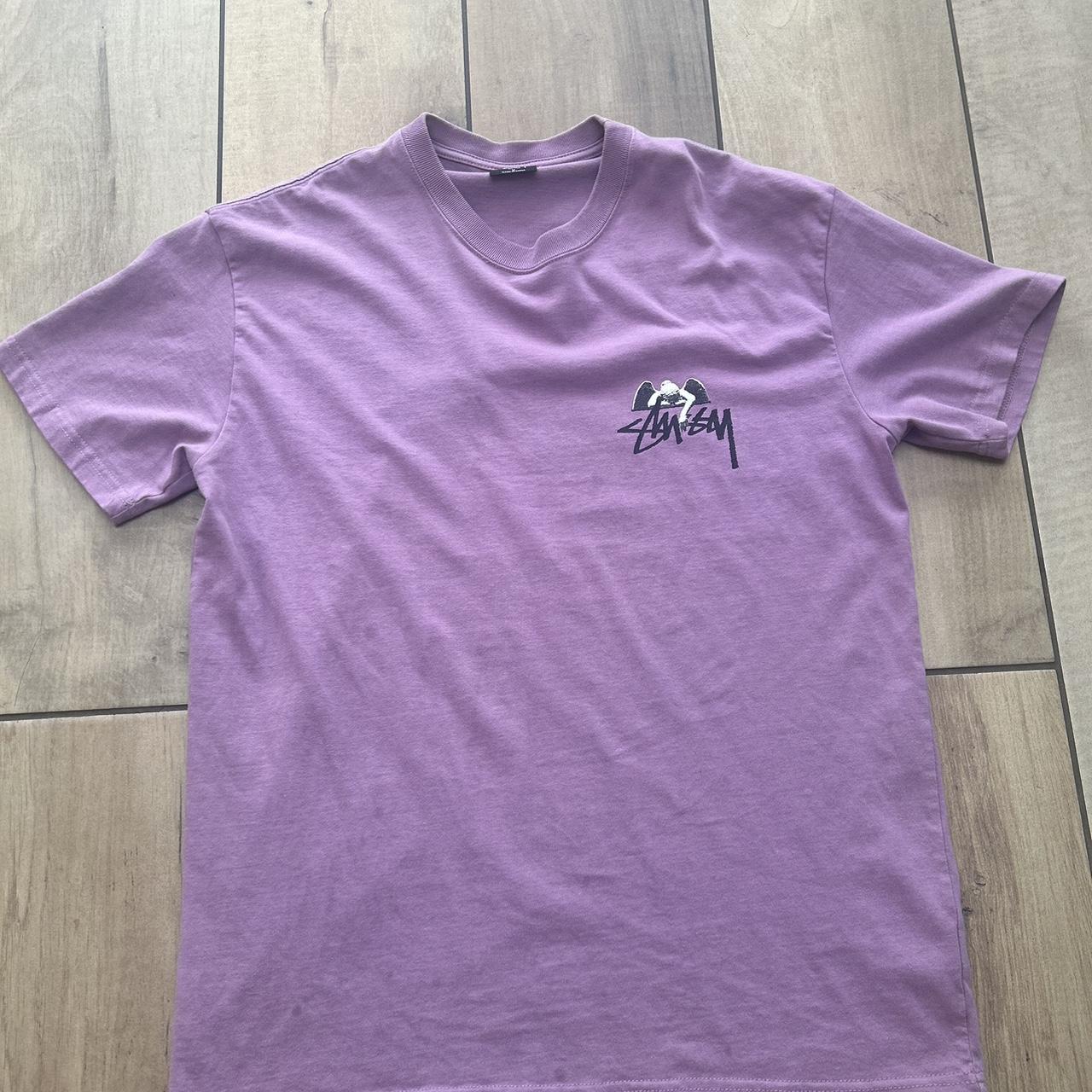 Stussy 8 ball angel T-shirt, purple, perfect baggy | Depop