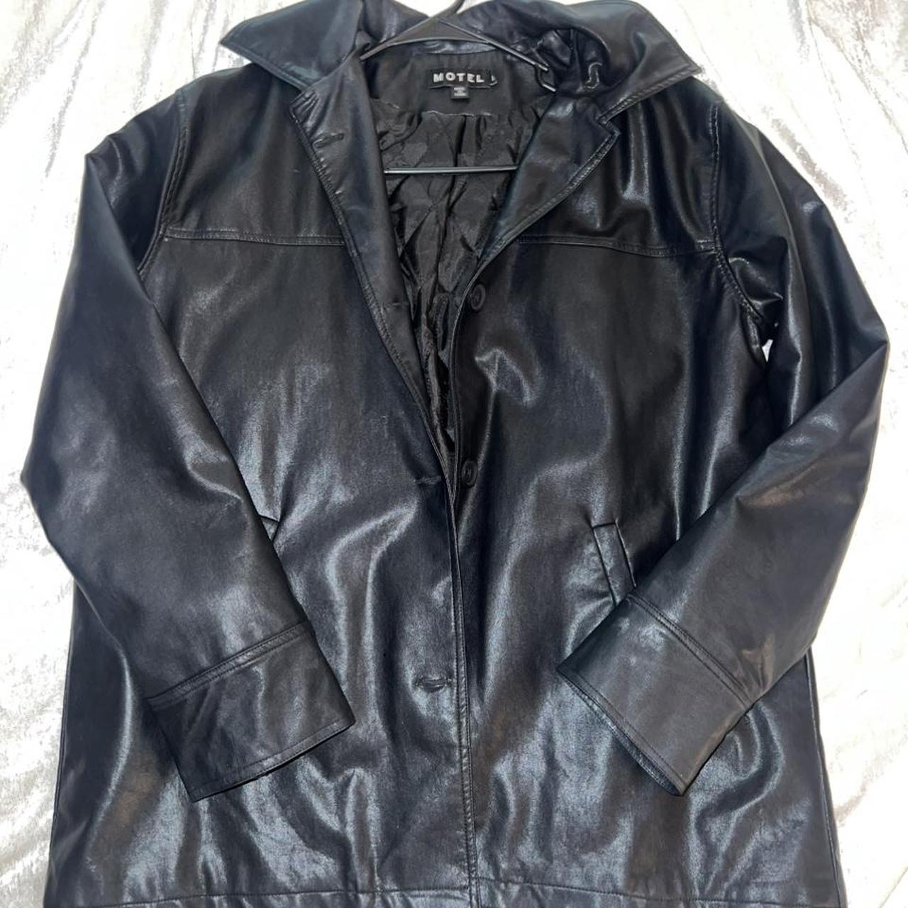 Motel rocks 90s style leather jacket - Depop