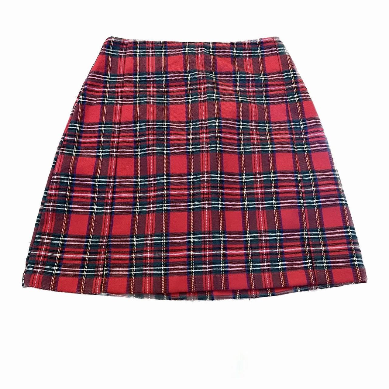 BRANDY MELVILLE RED PLAID CARA SKIRT , one size fits