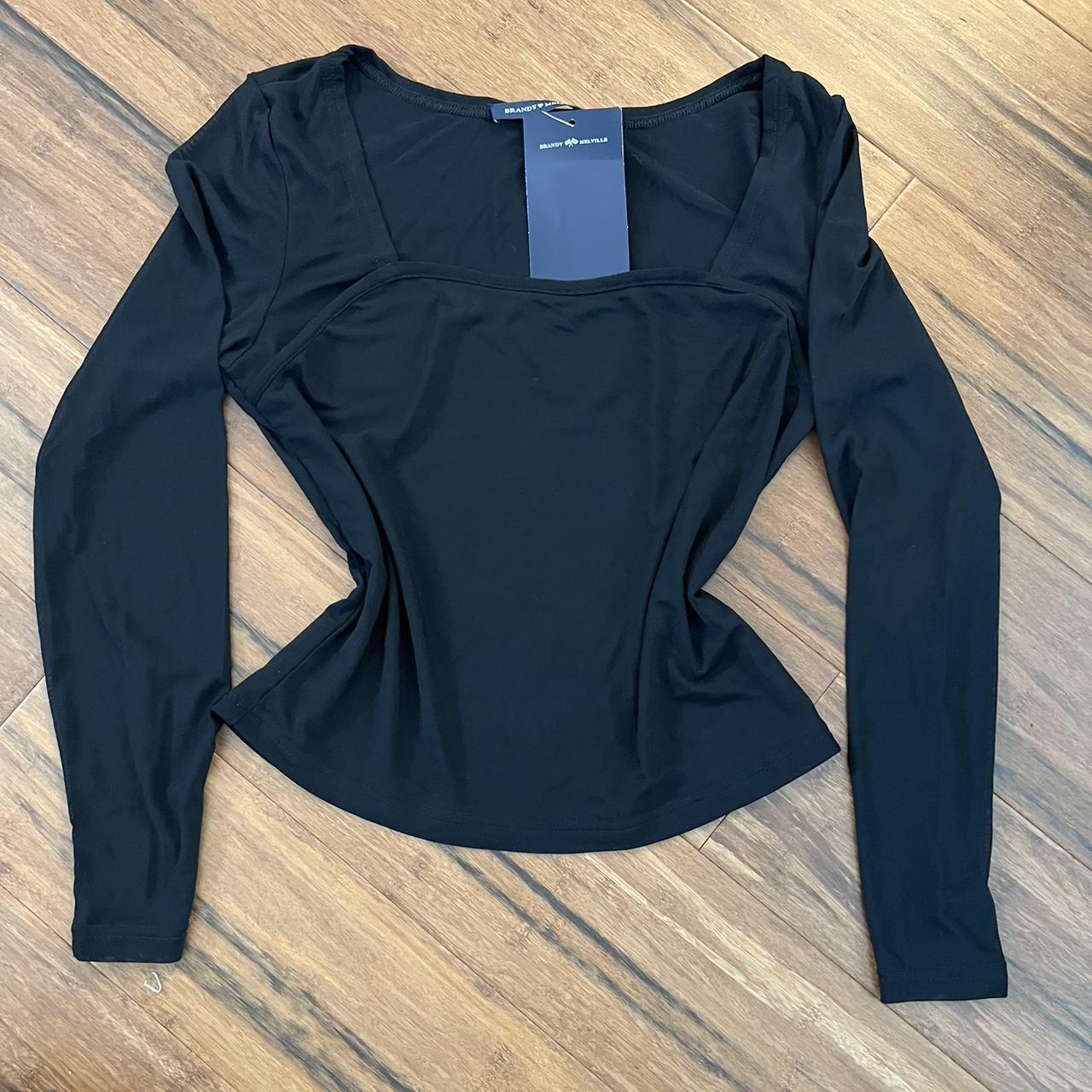 new w tag brandy black sheer top square neck black... Depop