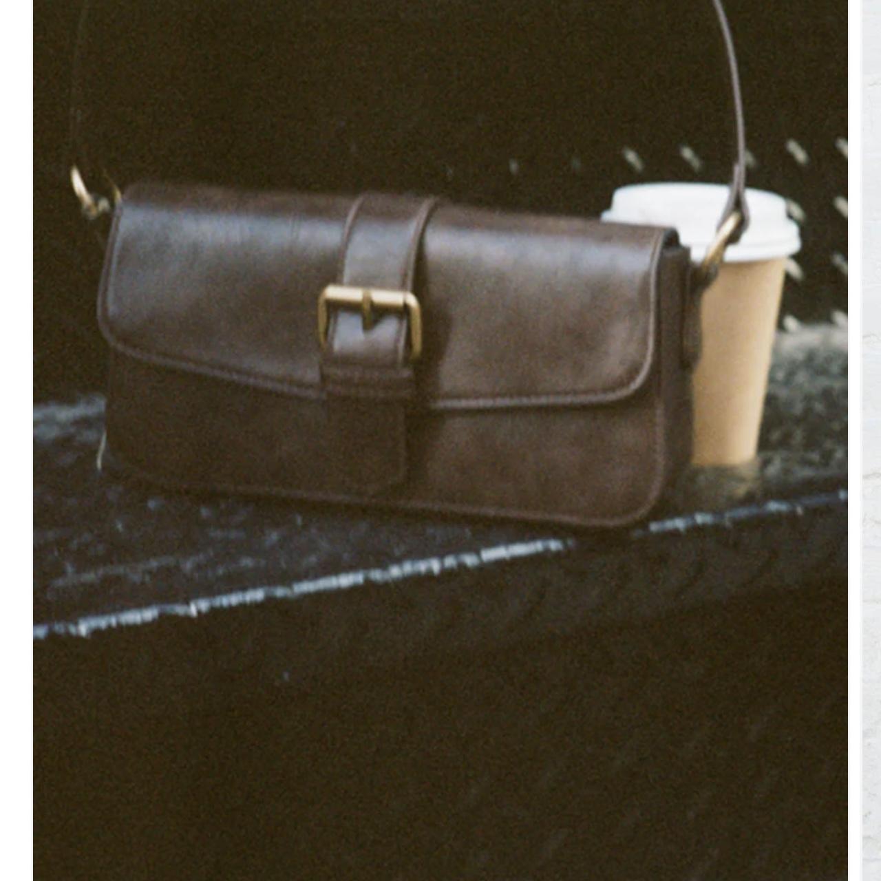 brandy melville brown bag with gold buckle adorable... Depop