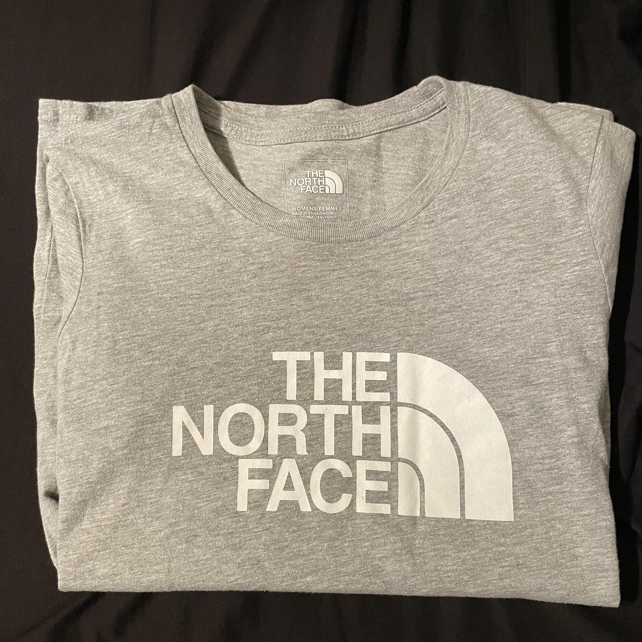 Light Grey North-face T-Shirt Size XS used | there... - Depop