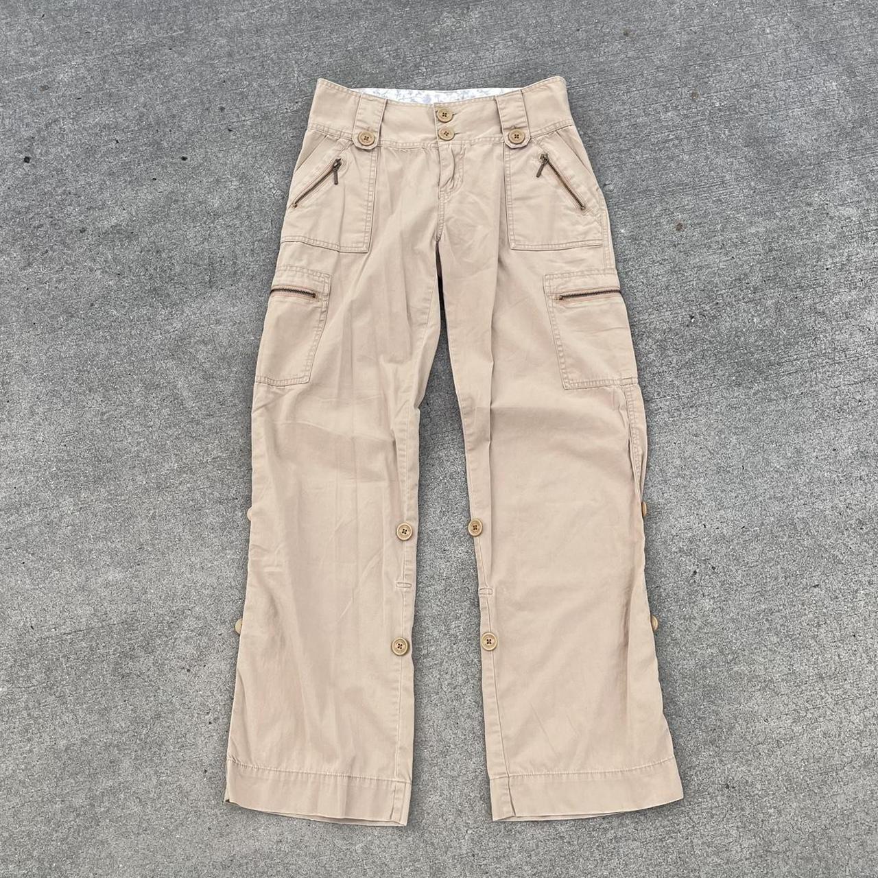 Y2K tan cargo pants Hollister cargo pants 30”... Depop