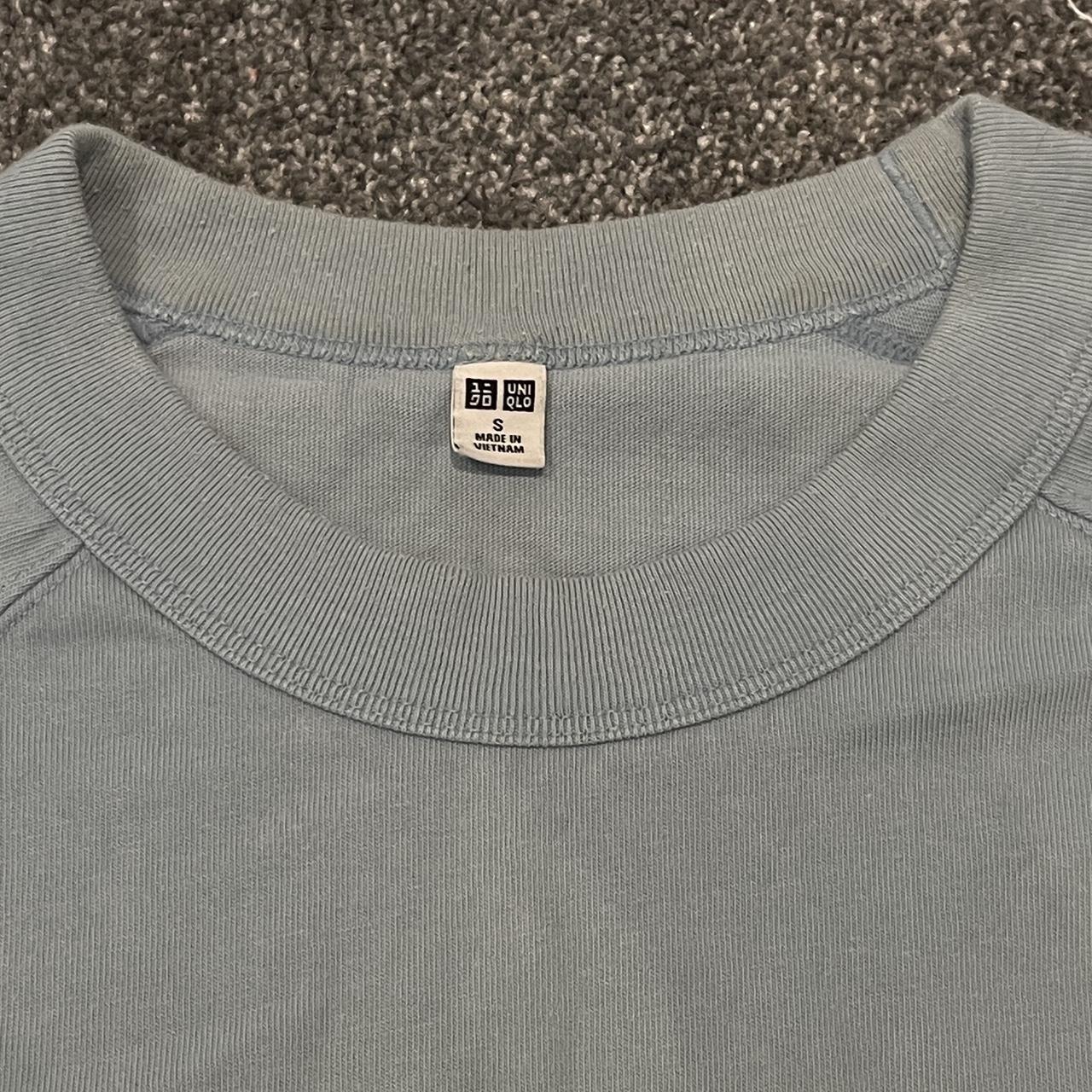 ︎*. Blue Uniqlo T-shirt Size: small Good... - Depop
