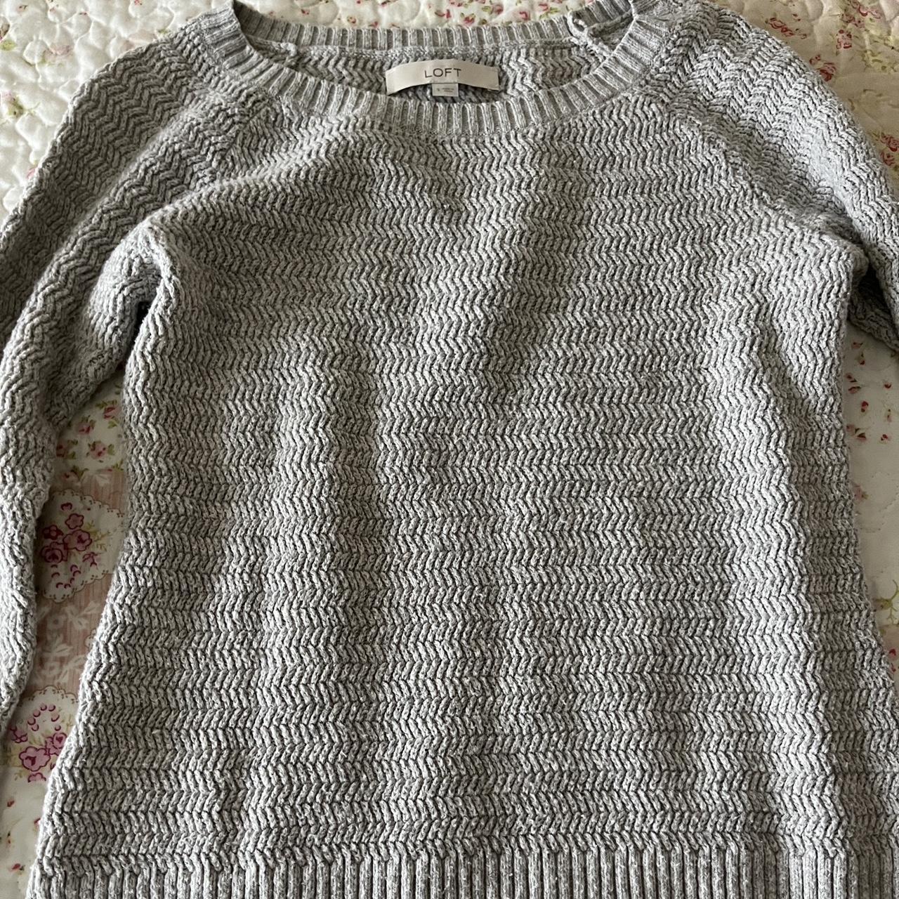 loft knitted sweater grey color size small #loft... - Depop