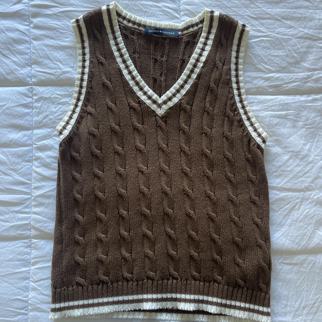 Brandymelville Depop Brandy Melville Brown Sweater Vest Knitted